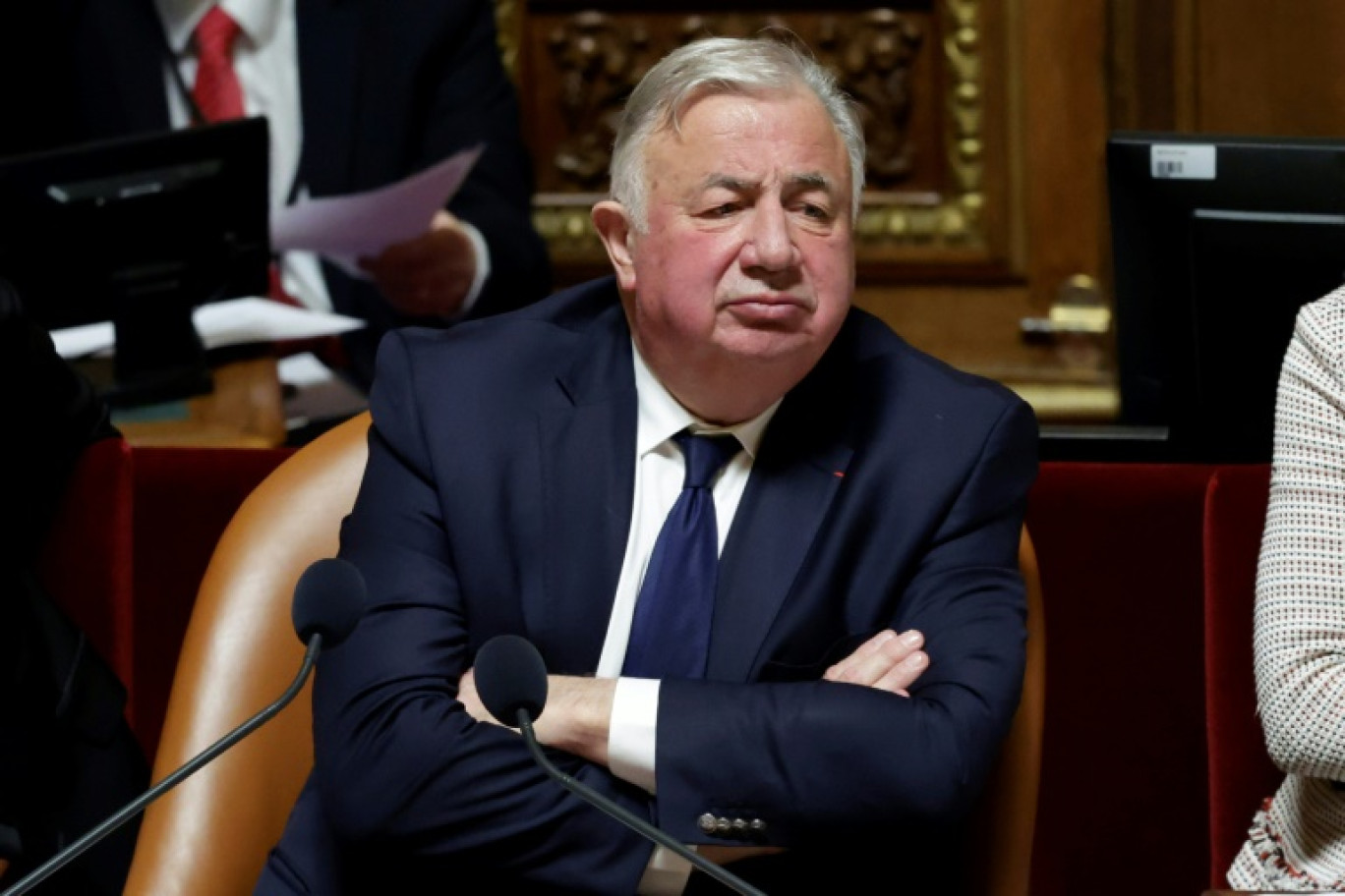 Le président Les Républicains (LR) du Sénat Gérard Larcher, le 28 février 2024 à Paris © STEPHANE DE SAKUTIN