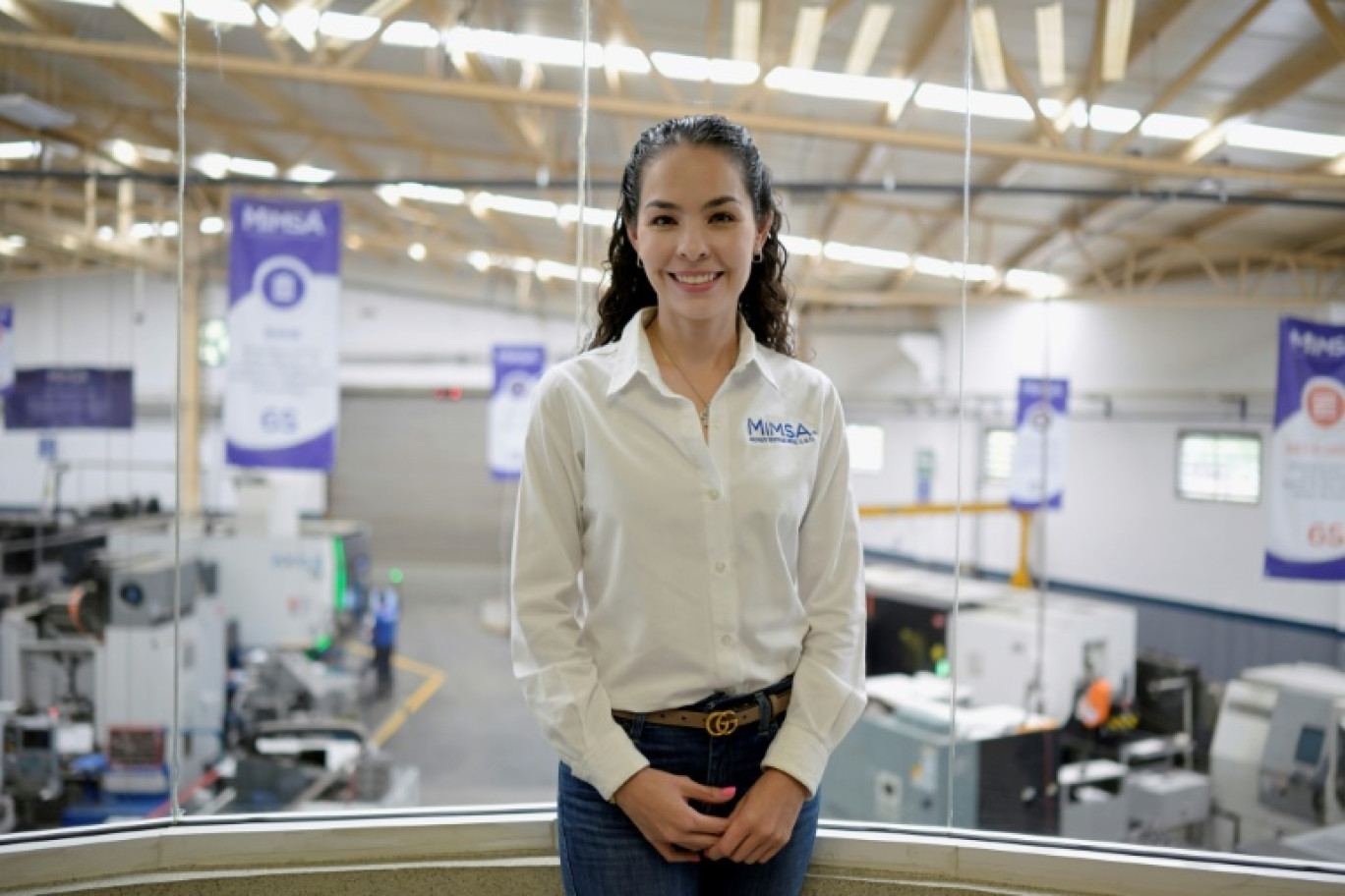 Blanca Lopez, directrice exécutive de l'entreprise Maquinados Industriales Mitras (MIMSA) à Santa Catarina, près de Monterrey,le 29 avril 2024 au Mexique © ALFREDO ESTRELLA