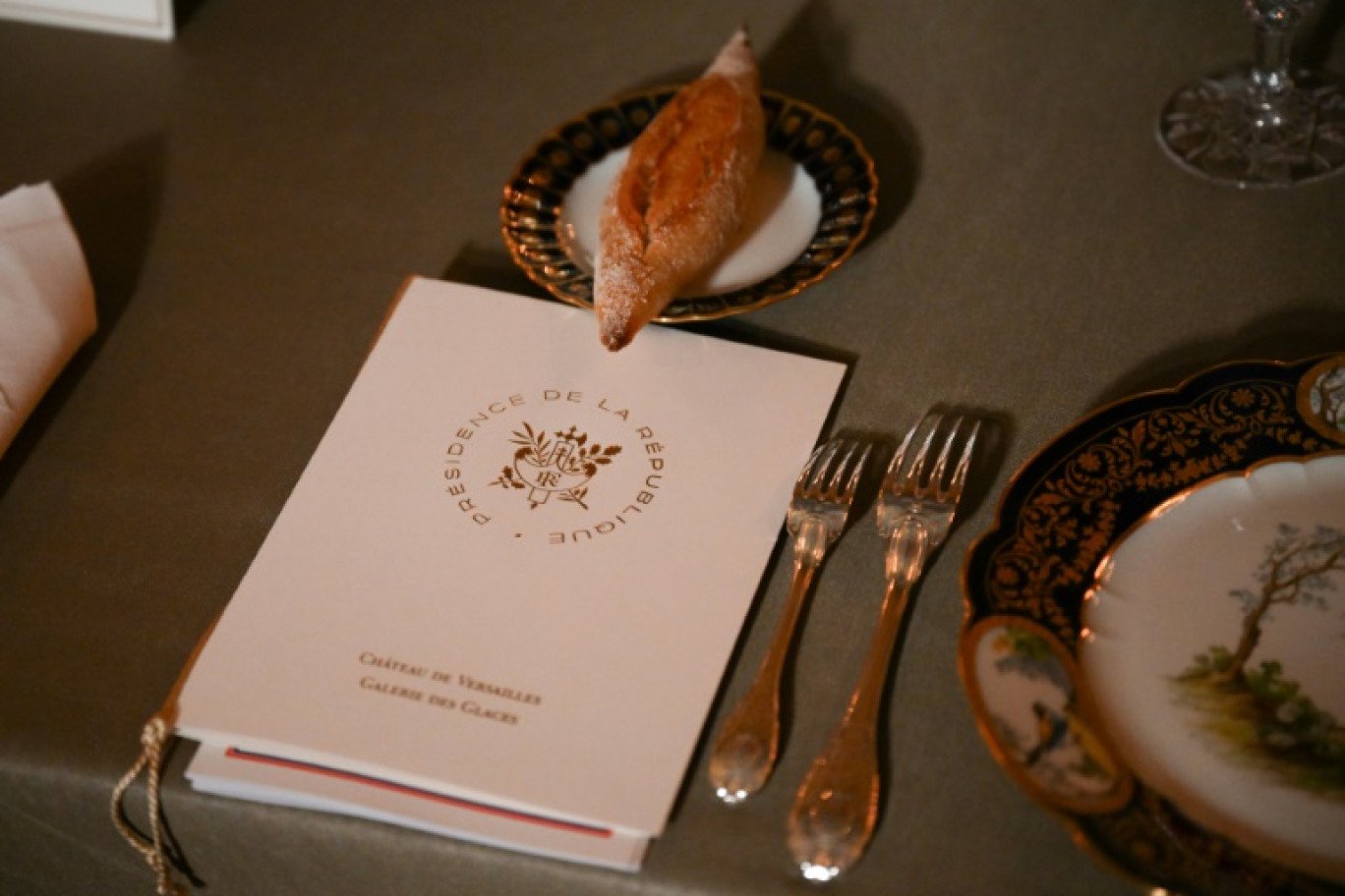 Menu d'un dîner d'Etat au château de Versailles, le 20 septembre 2023 © Daniel LEAL