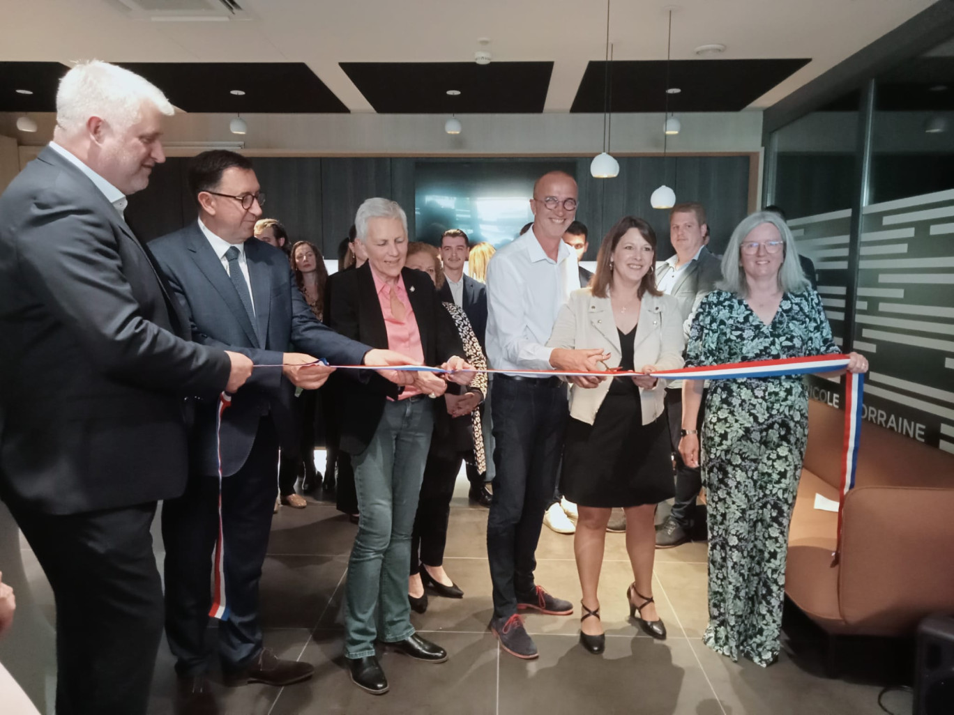 Lors de l'inauguration des nouveaux bureaux du Crédit Agricole à Thionville. © Crédit Agricole.