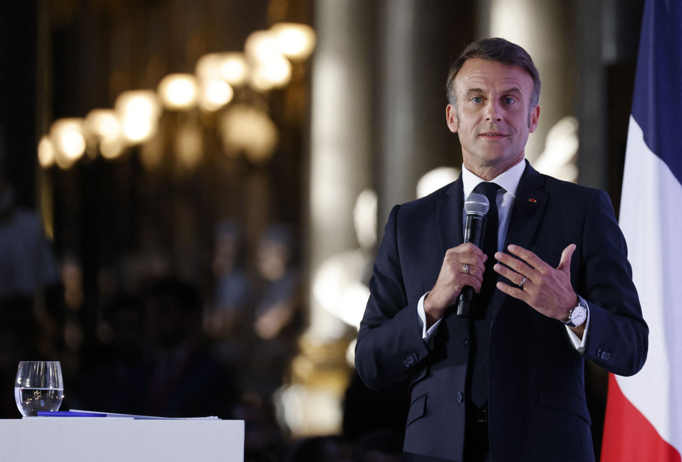 "Cette 7ème édition du Sommet Choose France est un millésime pour notre attractivité, qui bénéficiera à l’ensemble de notre territoire" a déclaré Emmanuel Macron le 13 mai dernier. @Ludovic Marin/Pool/AFP