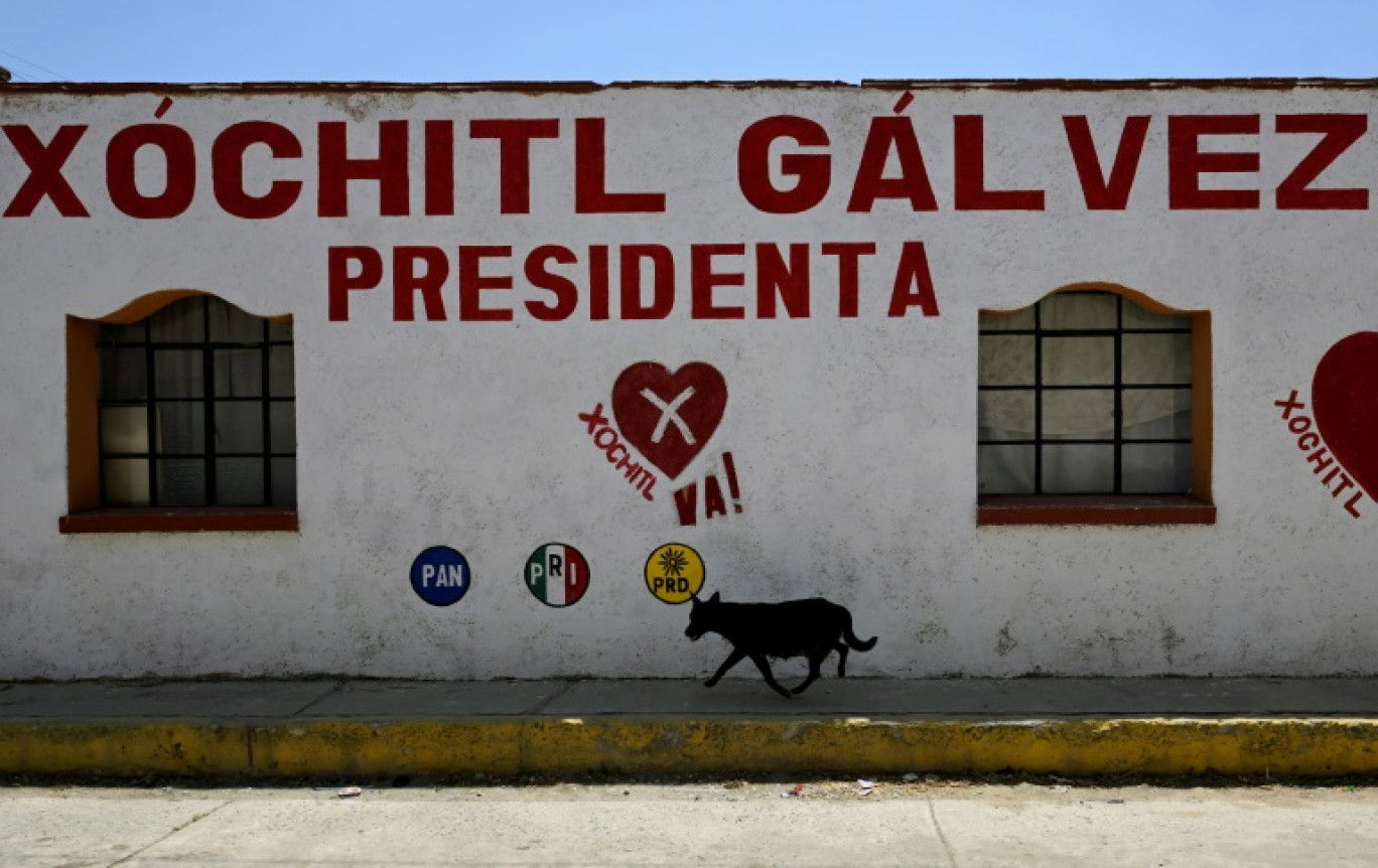 La maison de Xochitl Galvez, candidate de l'opposition à la présidentielle, à Tepatepec, sa ville natale, dans l'Etat d'Hidalgo, le 21 mai 2024 au Mexique © ALFREDO ESTRELLA