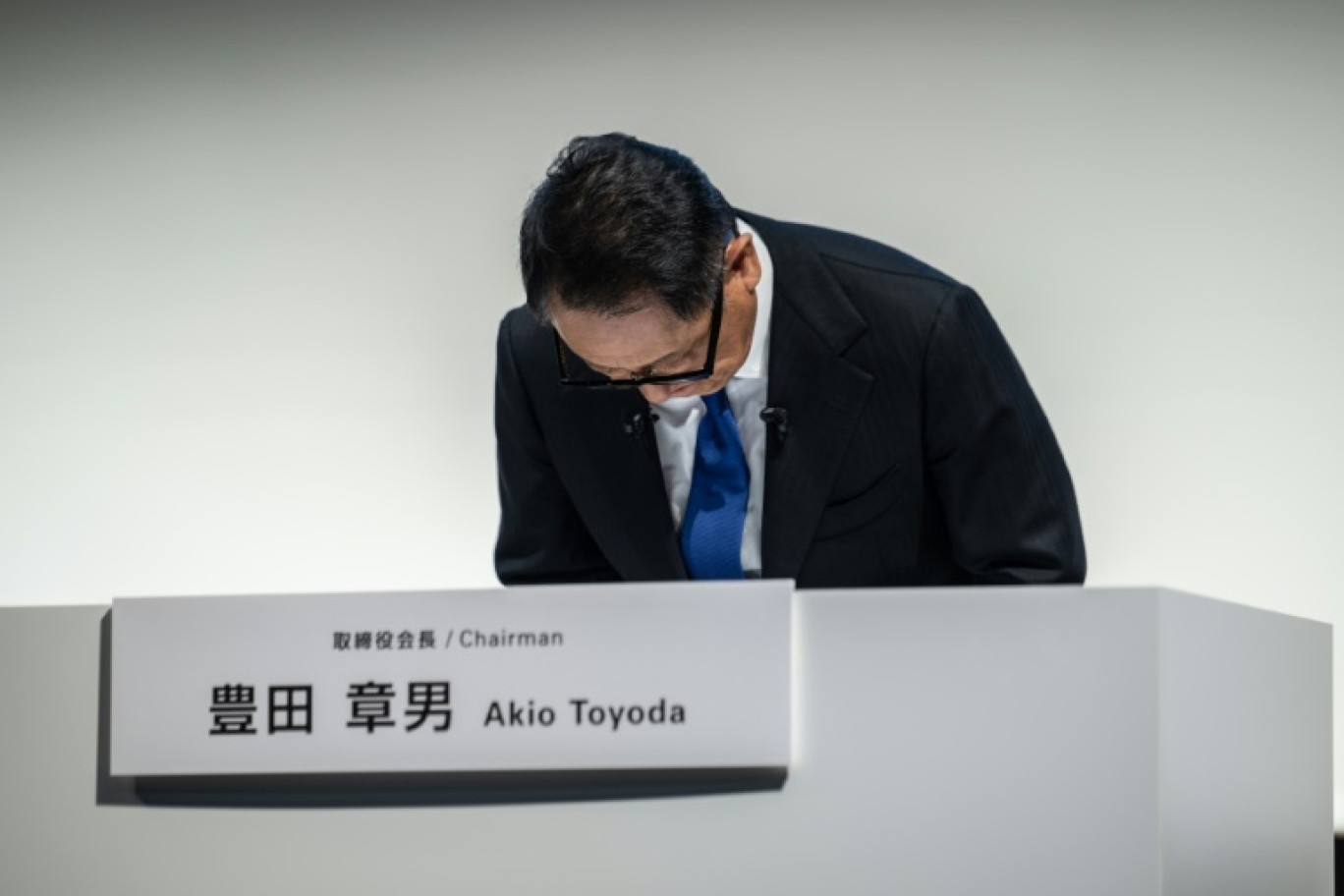 Akio Toyoda, président du conseil d'administration de Toyota Motor Corporation, lors d'une conférence de presse à Tokyo le 3 juin 2024 © Yuichi YAMAZAKI