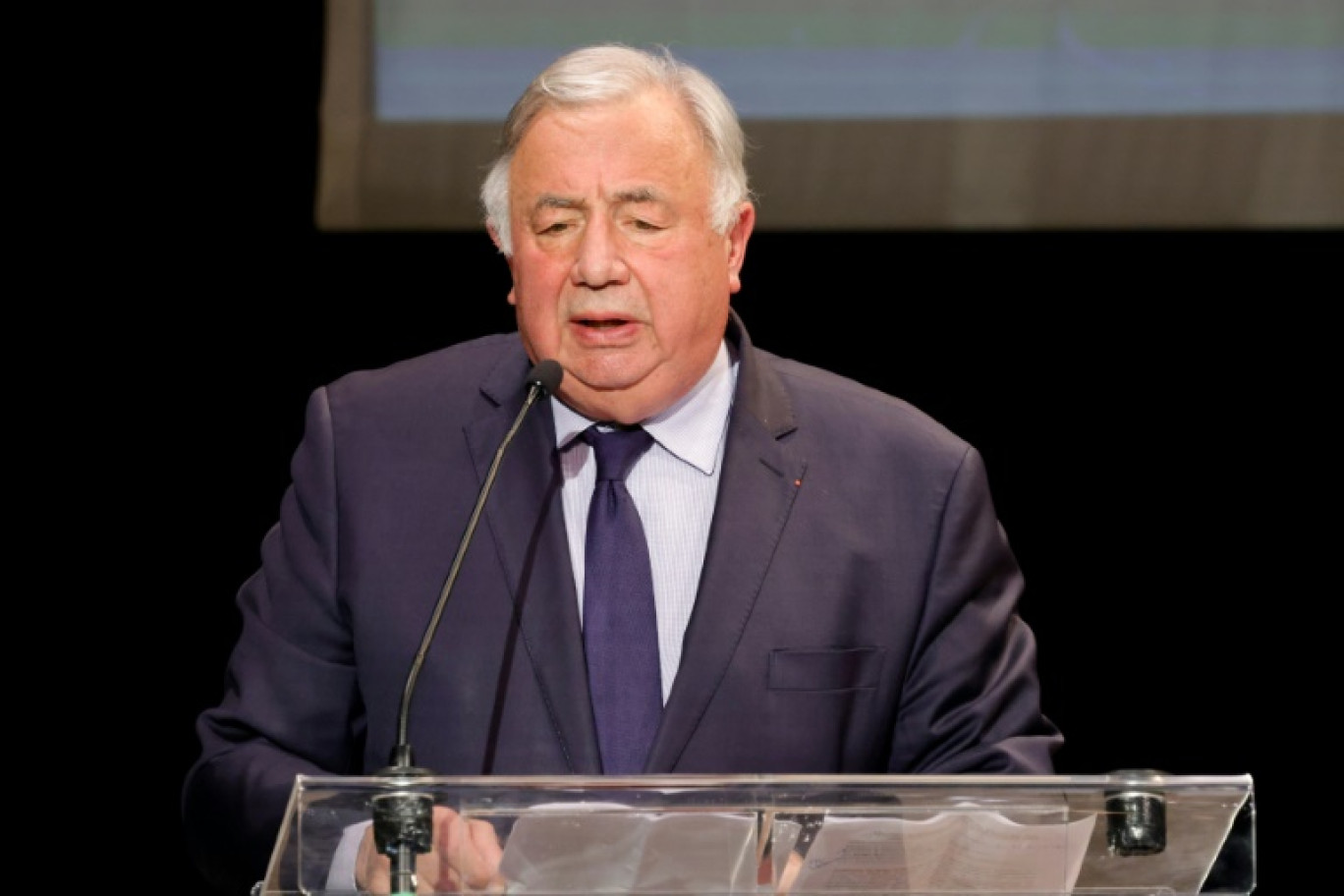 Le président du Sénat Gérard Larcher lors de la grande soirée de mobilisation contre la montée de l'antisémitisme en Europe, Paris, le 3 juin 2024 © GEOFFROY VAN DER HASSELT