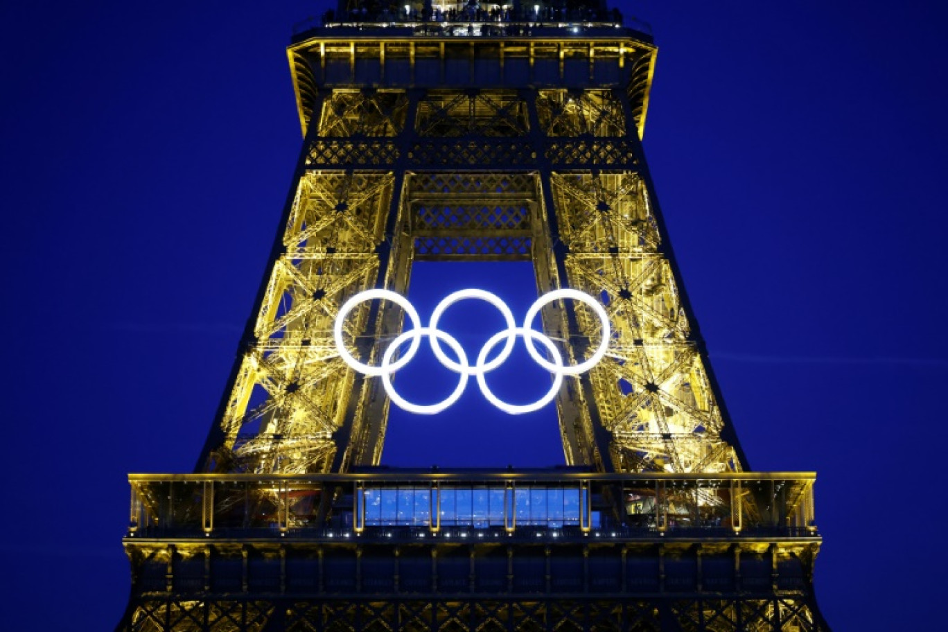 Les autorités planchent sur un plan B, avec un défilé des athlètes sur le pont d'Iéna, entre la Tour Eiffel et le Trocadéro © Ludovic MARIN