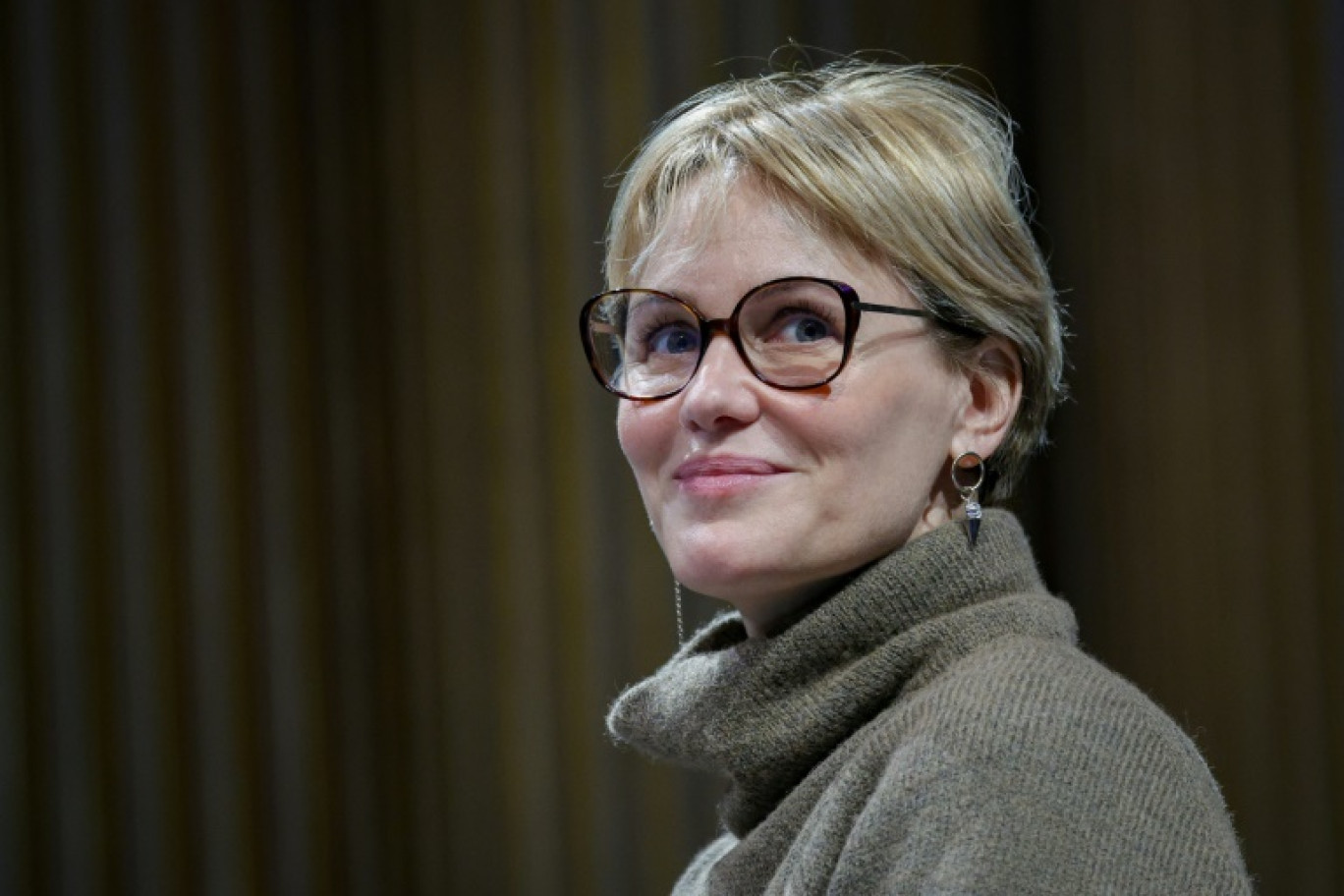 L'actrice française Judith Godreche, à Paris le 8 mars 2024 © Geoffroy VAN DER HASSELT