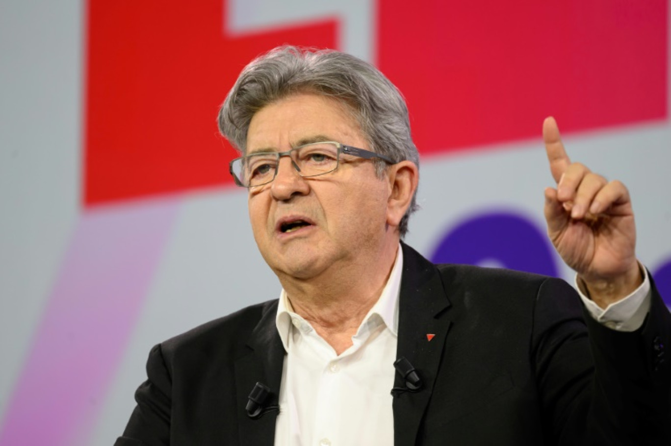 Jean-Luc Mélenchon (LFI) lors du dernier meeting de campagne du principal candidat de LFI aux européennes, le 1er juin 2024 à Toulouse © Ed JONES