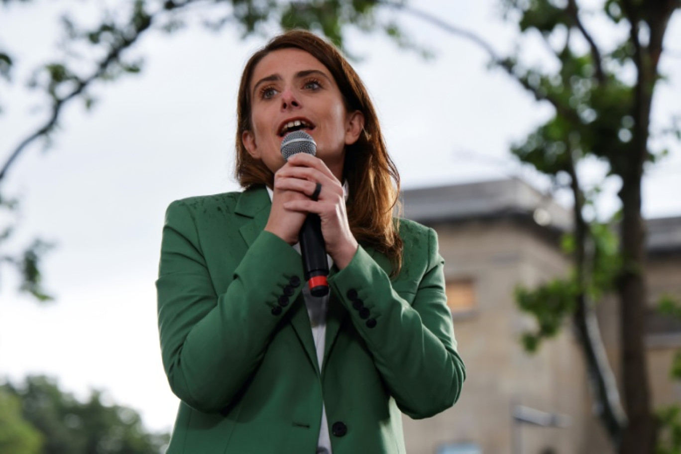 Marine Tondelier, secrétaire nationale des Ecologistes, le 17 juin 2024 à Montreuil, en Seine-Saint-Denis © Ludovic MARIN