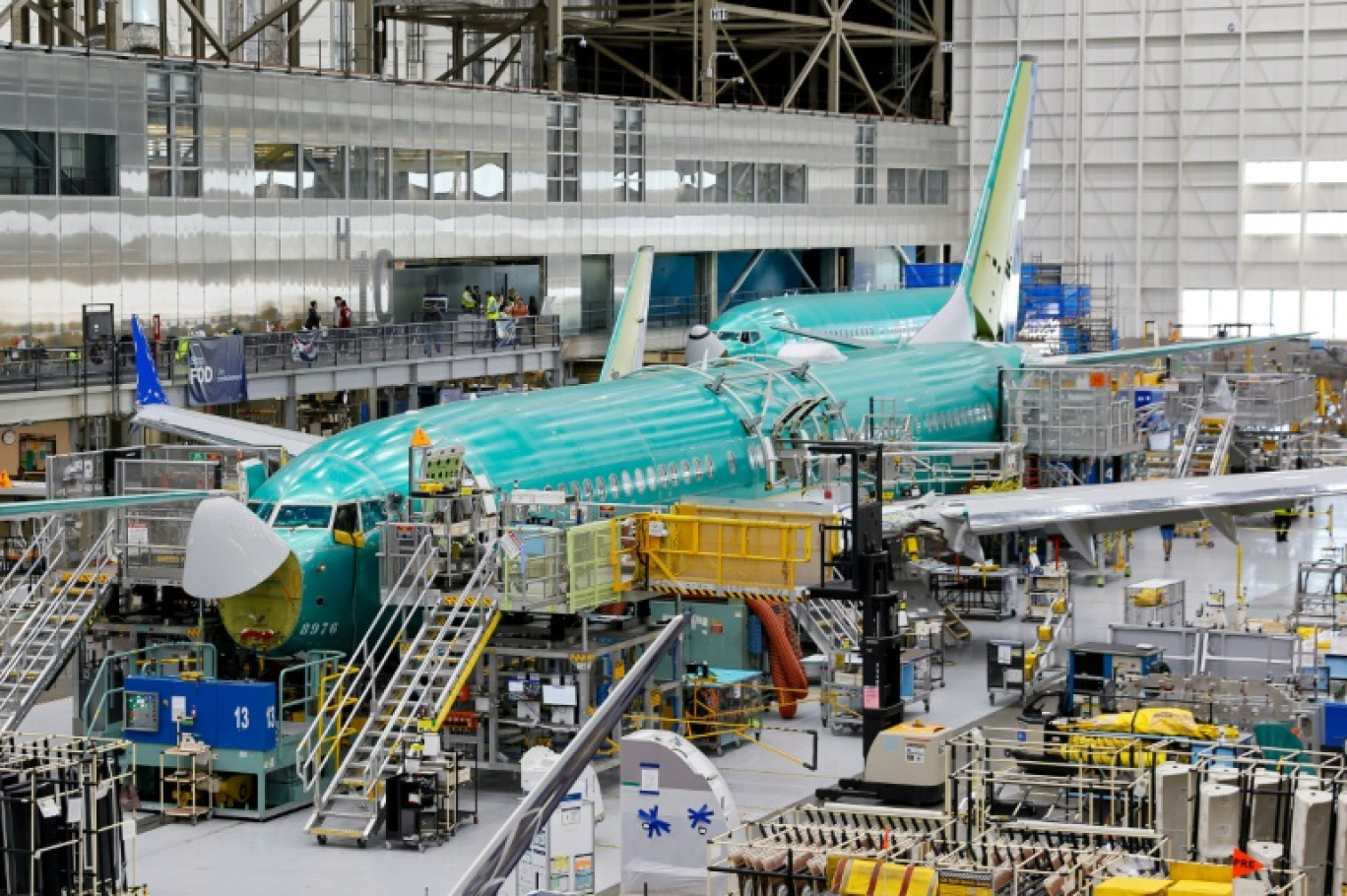 La ligne d'assemblage du Boeing 737 à Renton, le 25 juin 2024 dans le nord-ouest des Etats-Unis © Jennifer Buchanan