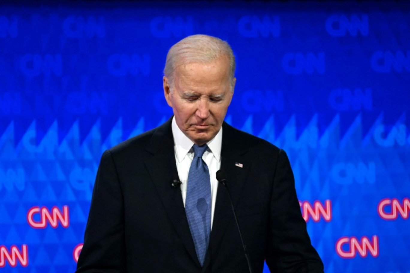 Joe Biden lors du débat face à Donald Trump, à Atlanta, le 27 juin 2024 © ANDREW CABALLERO-REYNOLDS