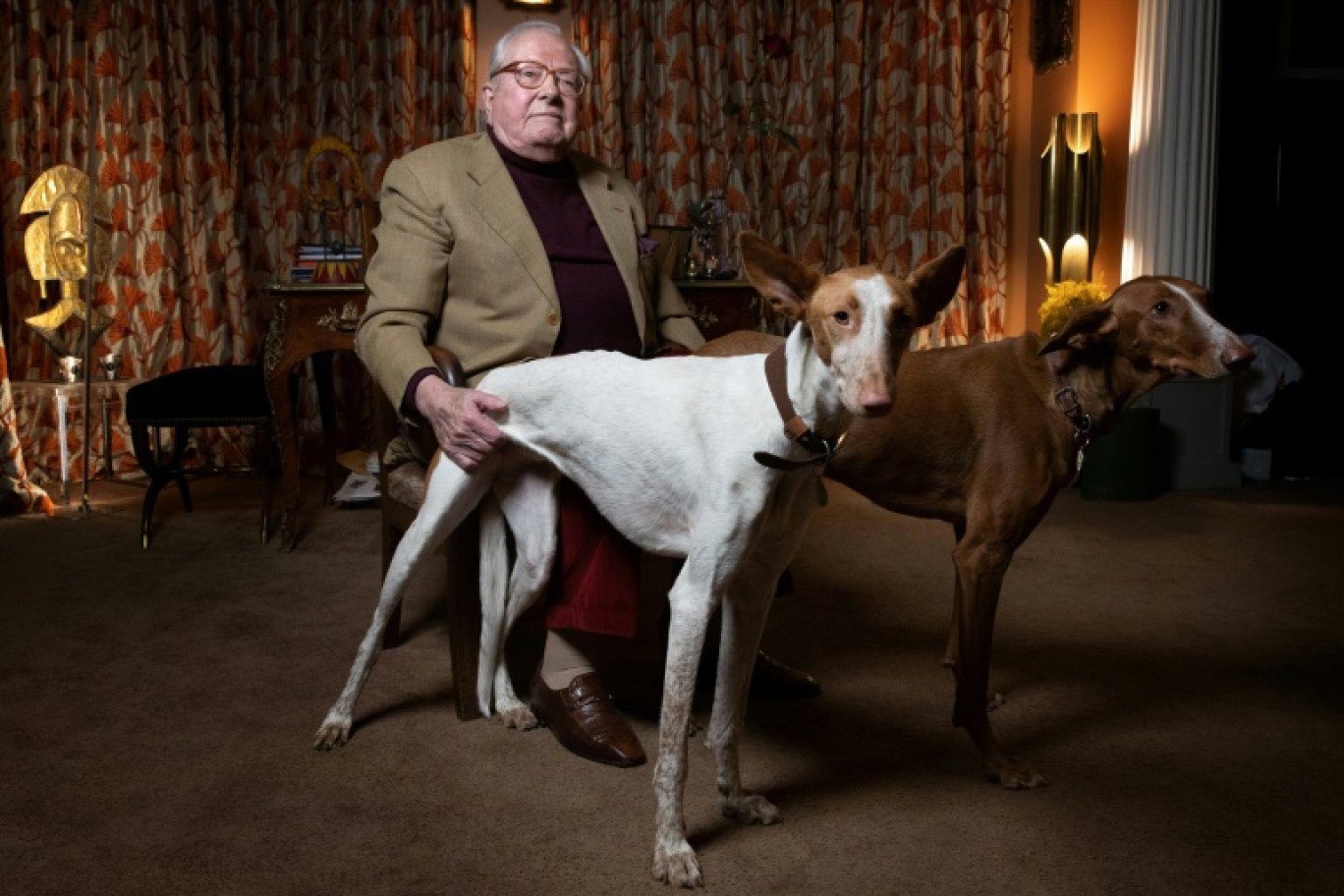 Jean-Marie Le Pen à son domicile de Rueil-Malmaison, le 2 février 2022 © JOEL SAGET