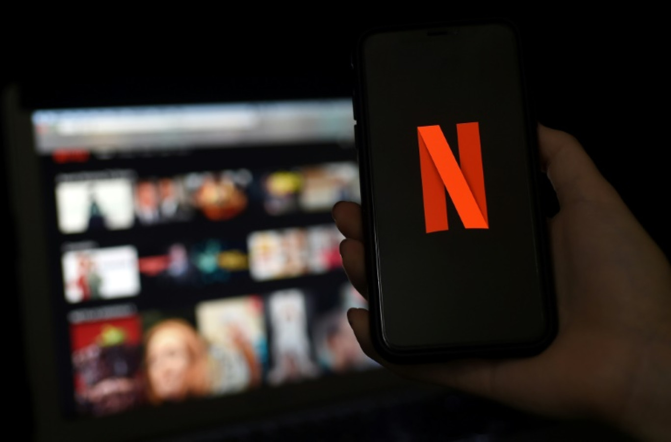 Netflix et quatre autres géants du numérique ont concentré l'an dernier plus de la moitié du trafic internet français, indique l'Autorité de régulation des télécoms (Arcep) © Olivier DOULIERY