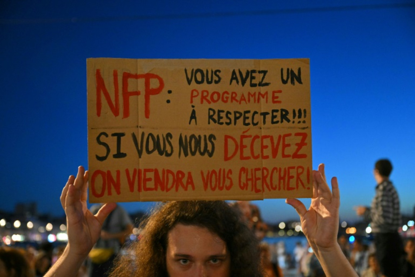 Rassemblement spontané à Marseille, au soir du deuxième tour des élections législatives, le 7 juillet 2024 © NICOLAS TUCAT