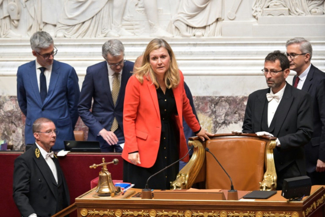 Yaël Braun-Pivet, réélue présidente de l'Assemblée nationale, le 18 juin 2024 à Paris © Bertrand GUAY