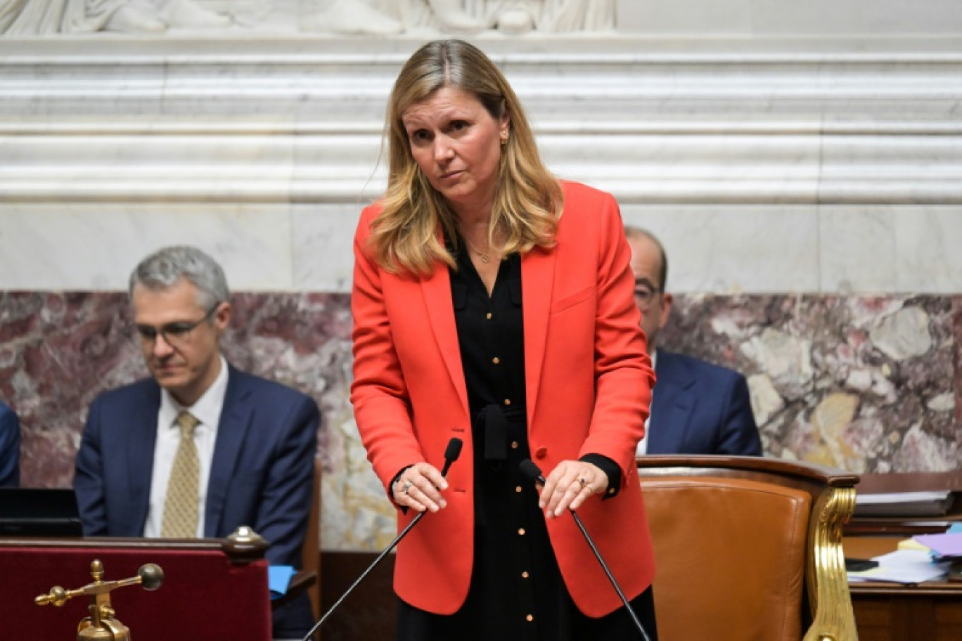 La présidente de l'Assemblée nationale Yaël Braun-Pivet, le 18 juillet 2024 à l'Assemblée nationale à Paris © Bertrand GUAY