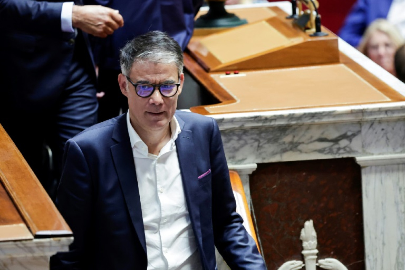 Le Premier secrétaire du PS Olivier Faure après avoir voté pour le troisième tour pour élire le président de la chambre basse à l'Assemblée nationale à Paris le 18 juillet 2024 © STEPHANE DE SAKUTIN