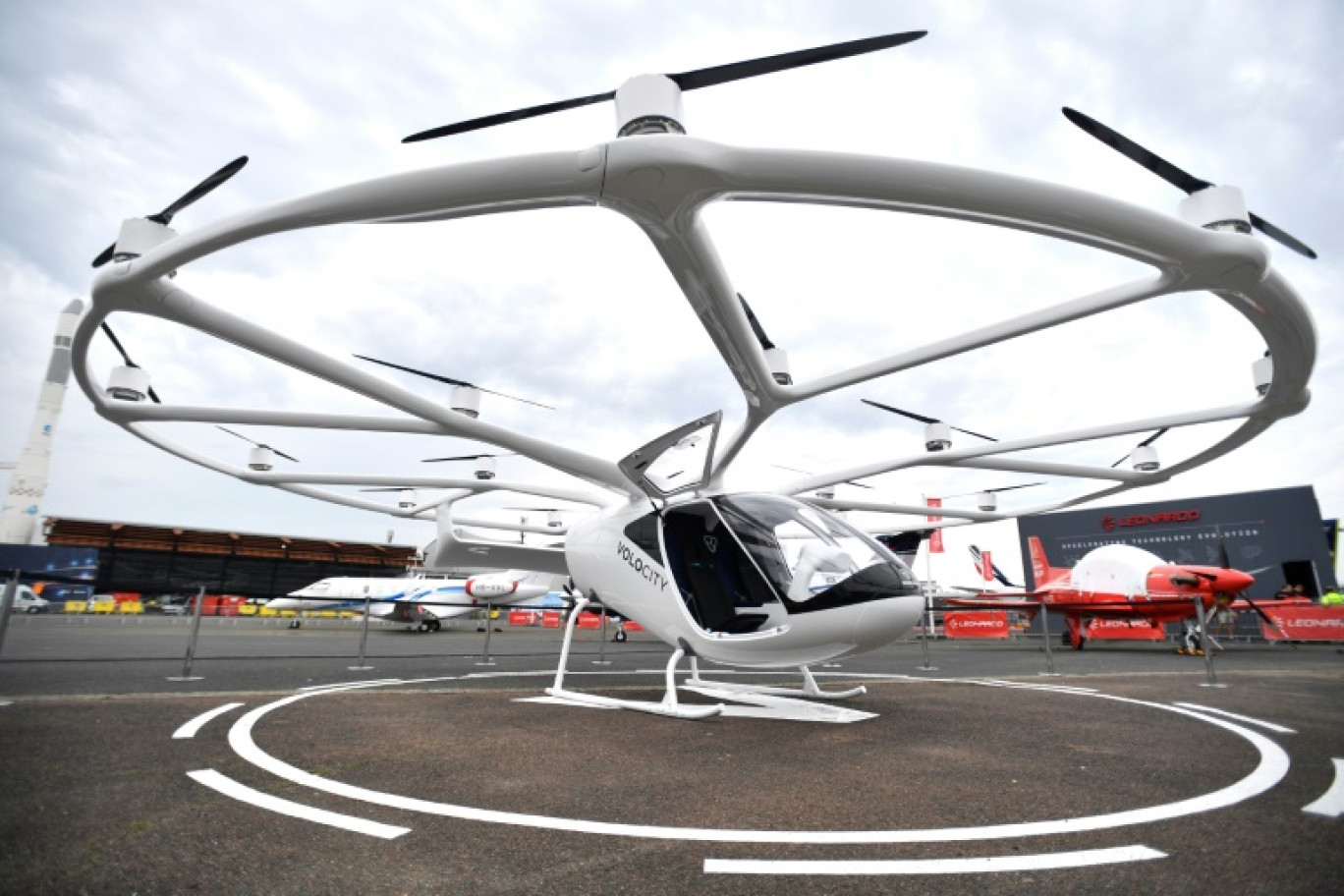 Un taxi aérien Volocopter "Volocity" au Salon international du Bourget à l'aéroport de Paris-Le Bourget le 18 juin 2023 © JULIEN DE ROSA