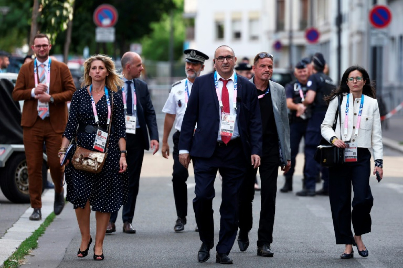 Le préfet de police de Paris, Laurent Nuñez, effectue une visite de sécurité au Parc de Princes à Paris le 24 juillet 2024 © FRANCK FIFE