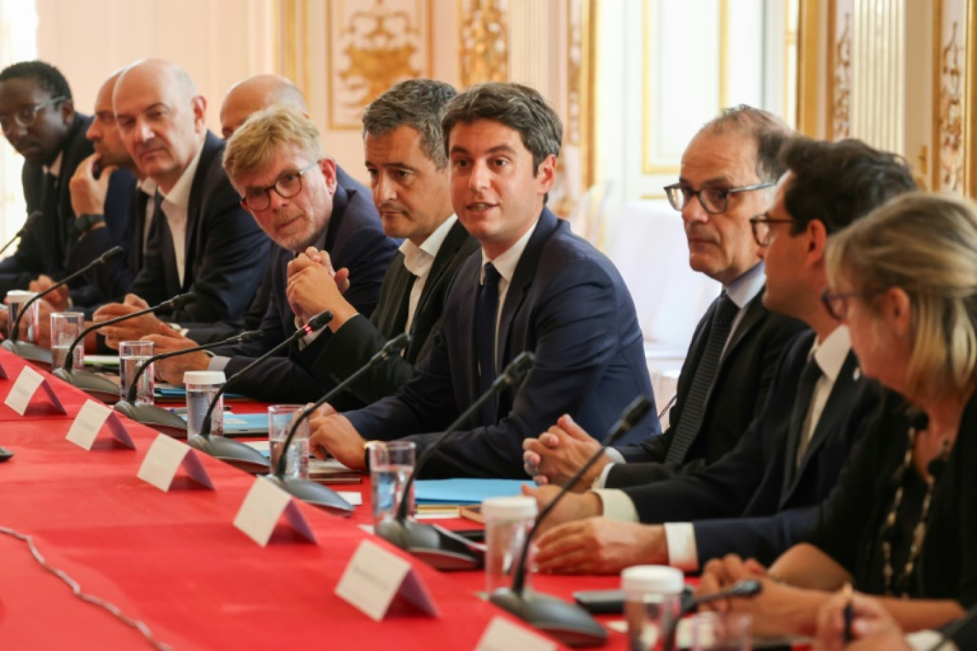 Le chef du gouvernement Gabriel Attal réunit ses ministres à Matignon une semaine après le début des JO-2024 de Paris, le 31 juillet 2024 © Ludovic MARIN