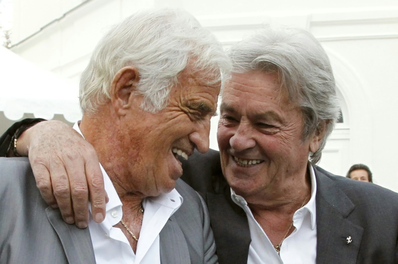 Jean-Paul Belmondo et Alain Delon à Boulogne-Billancourt (près de Paris), le 14 septembre 2010 © PATRICK KOVARIK