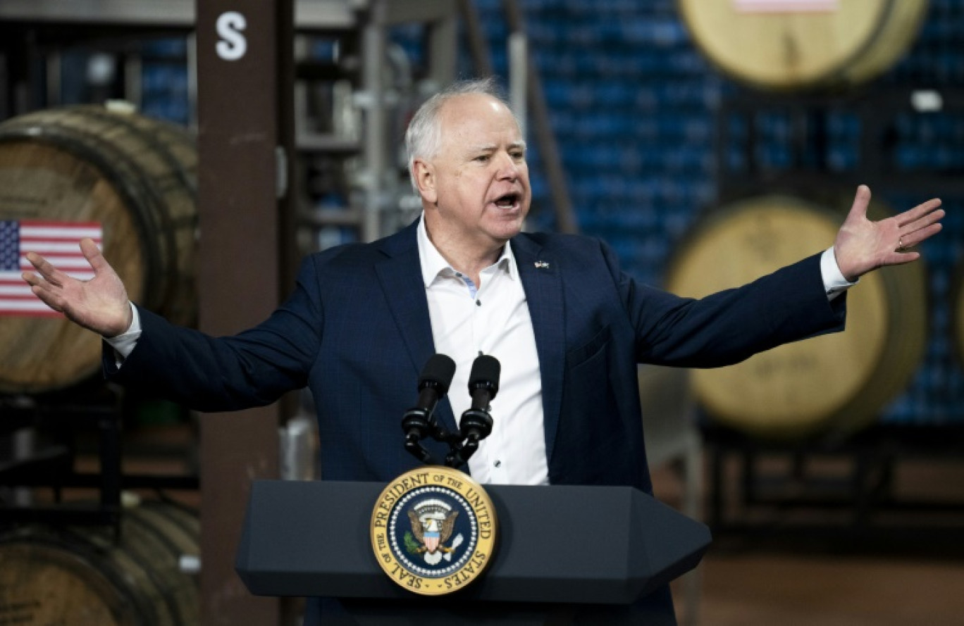 Tim Walz, dans le Wisconsin, le 25 janvier  2024 © Stephen Maturen