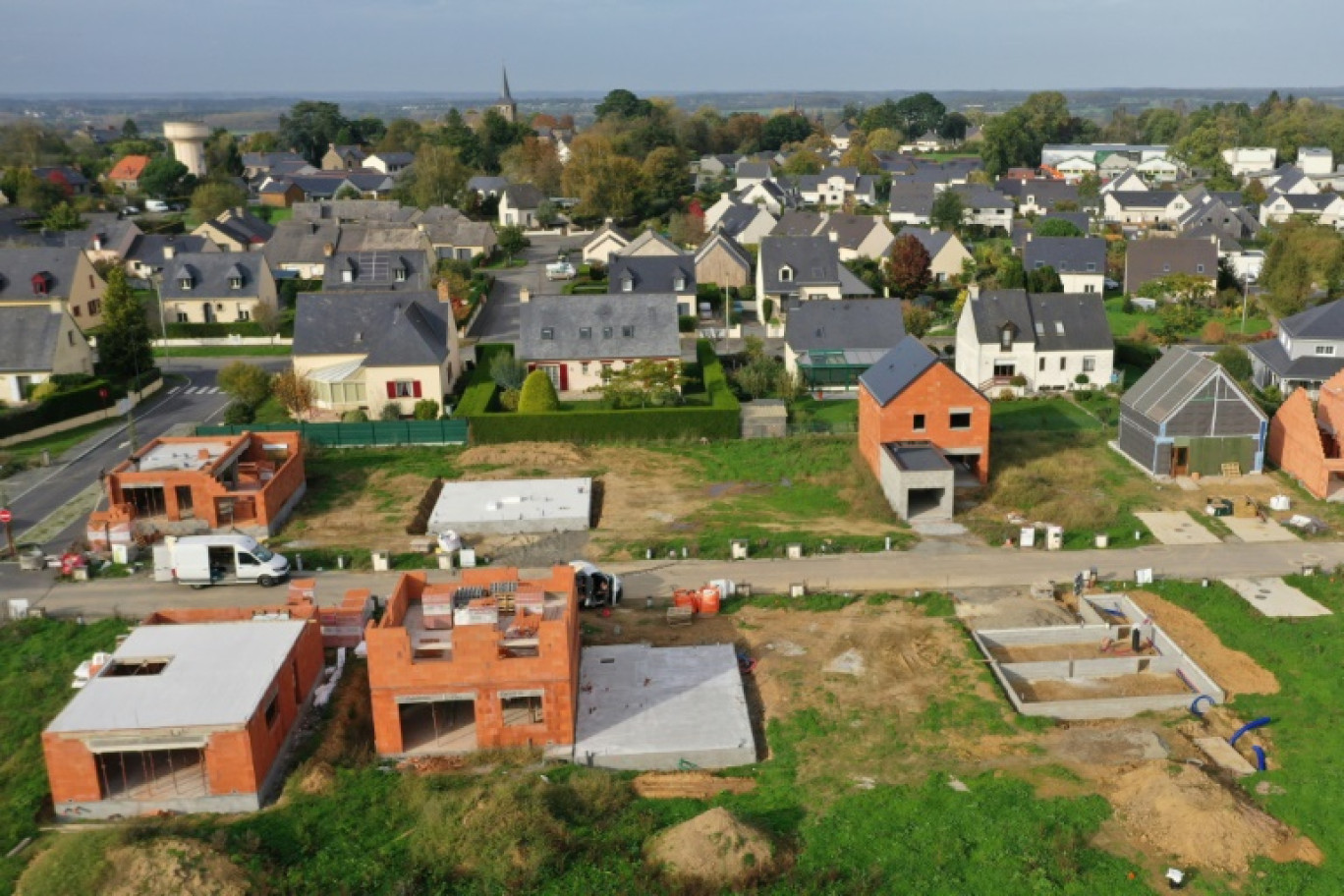 Maisons en construction à Hédé-Bazouges (Ille-et-Vilaine) le 29 octobre 2022 © Damien MEYER