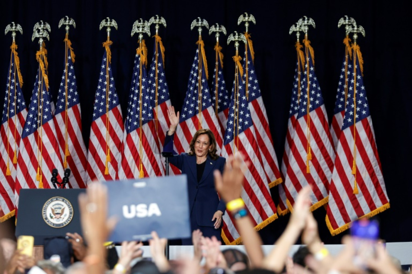 Kamala Harris, à Milwaukee, dans le Wisconsin, le 23 juillet 2024 © KAMIL KRZACZYNSKI