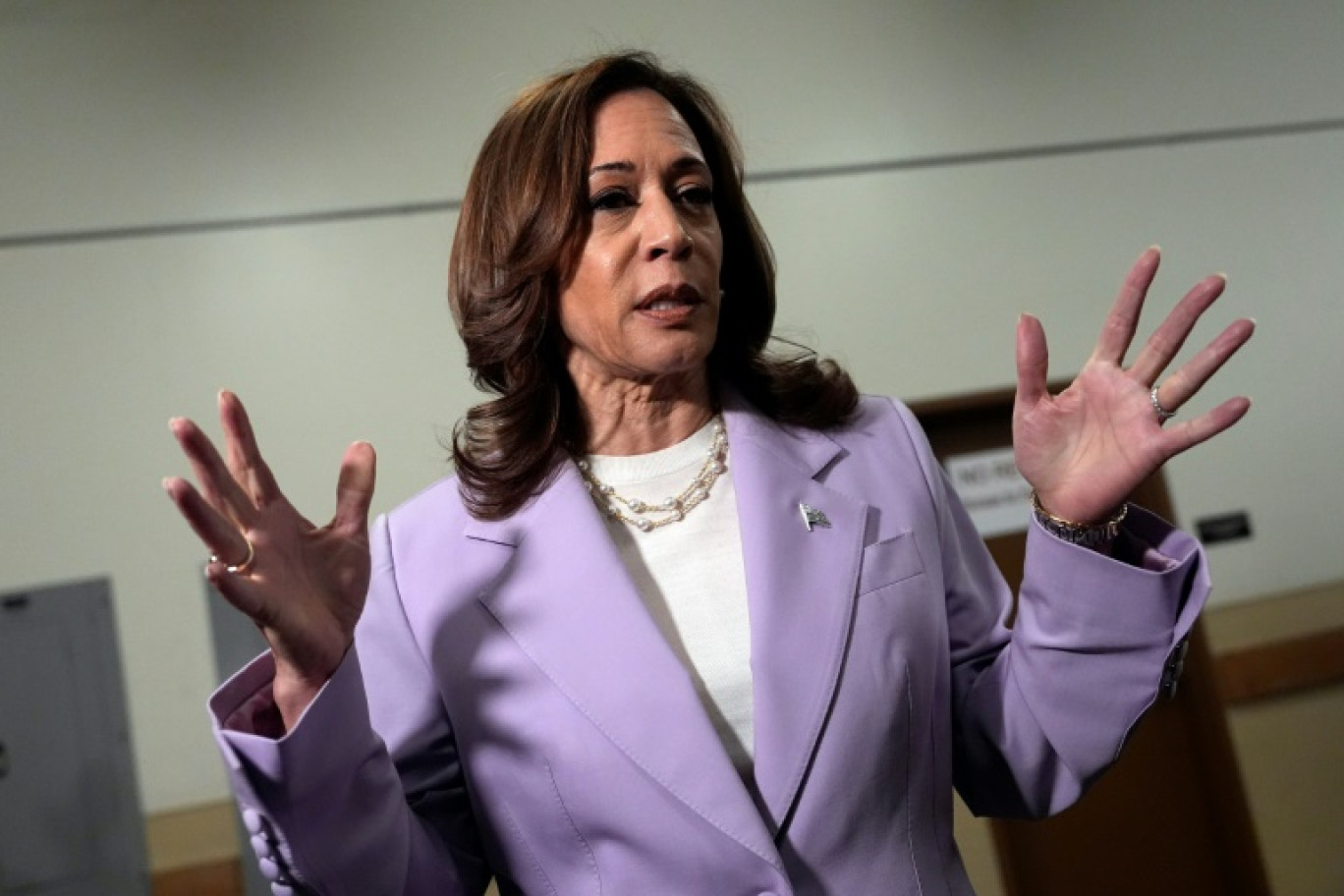 La vice-présidente américaine Kamala Harris dévoile son programme économique pour l'élection présidentielle, le 16 août 2024 à Raleigh (Caroline du Nord, sud) © Allison Joyce