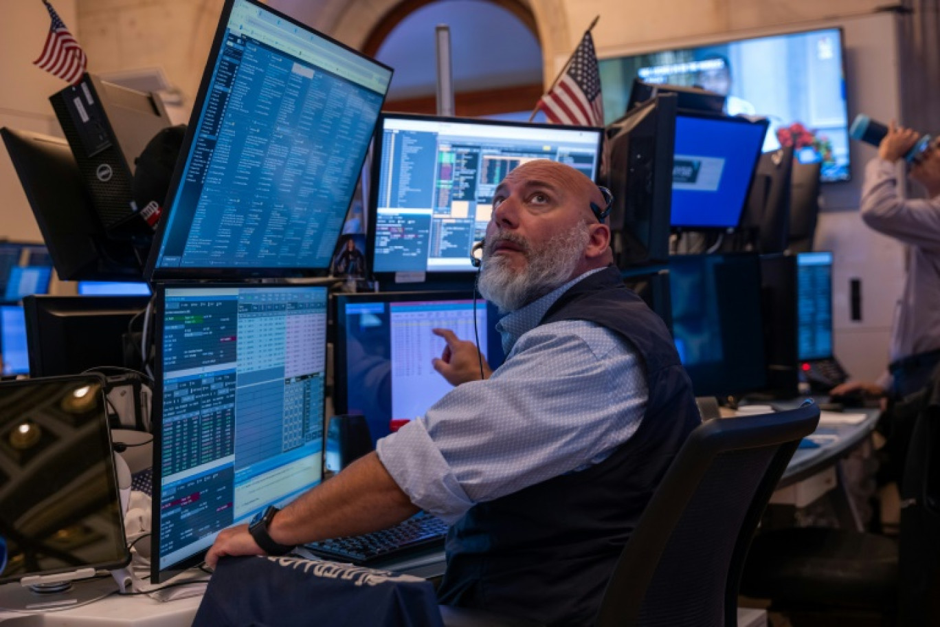 Un opérateur du New York Stock Exchange © SPENCER PLATT