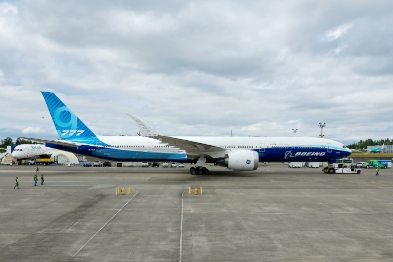 Un Boeing 777X à Everett, le 26 juin 2024, dans l'État de Washington © Jennifer Buchanan