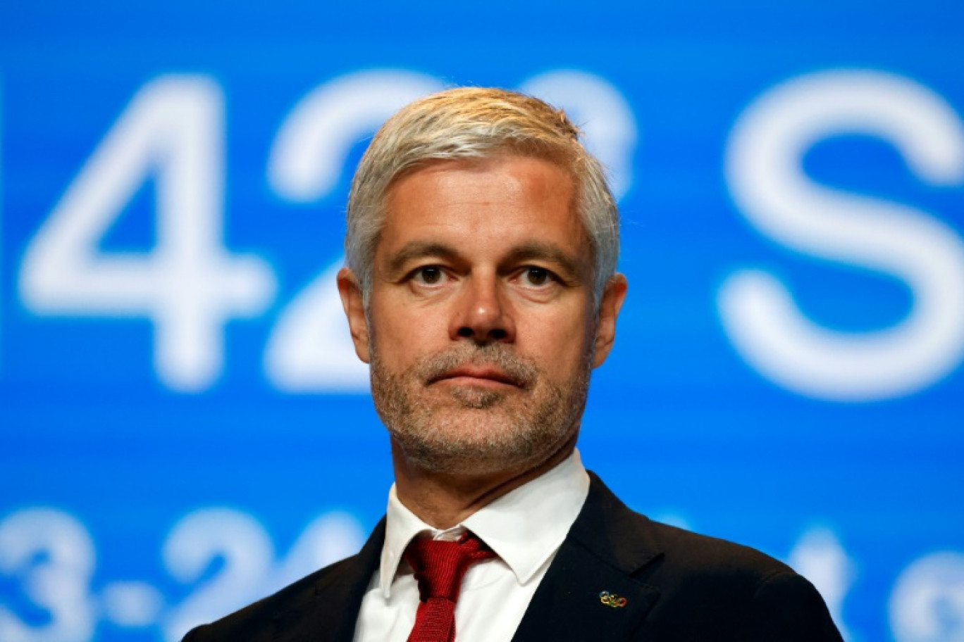 Laurent Wauquiez, alors président la région Auvergne-Rhône-Alpes, participe à la 142e session du Comité international olympique le 24 juillet 2024 à Paris © Ludovic MARIN