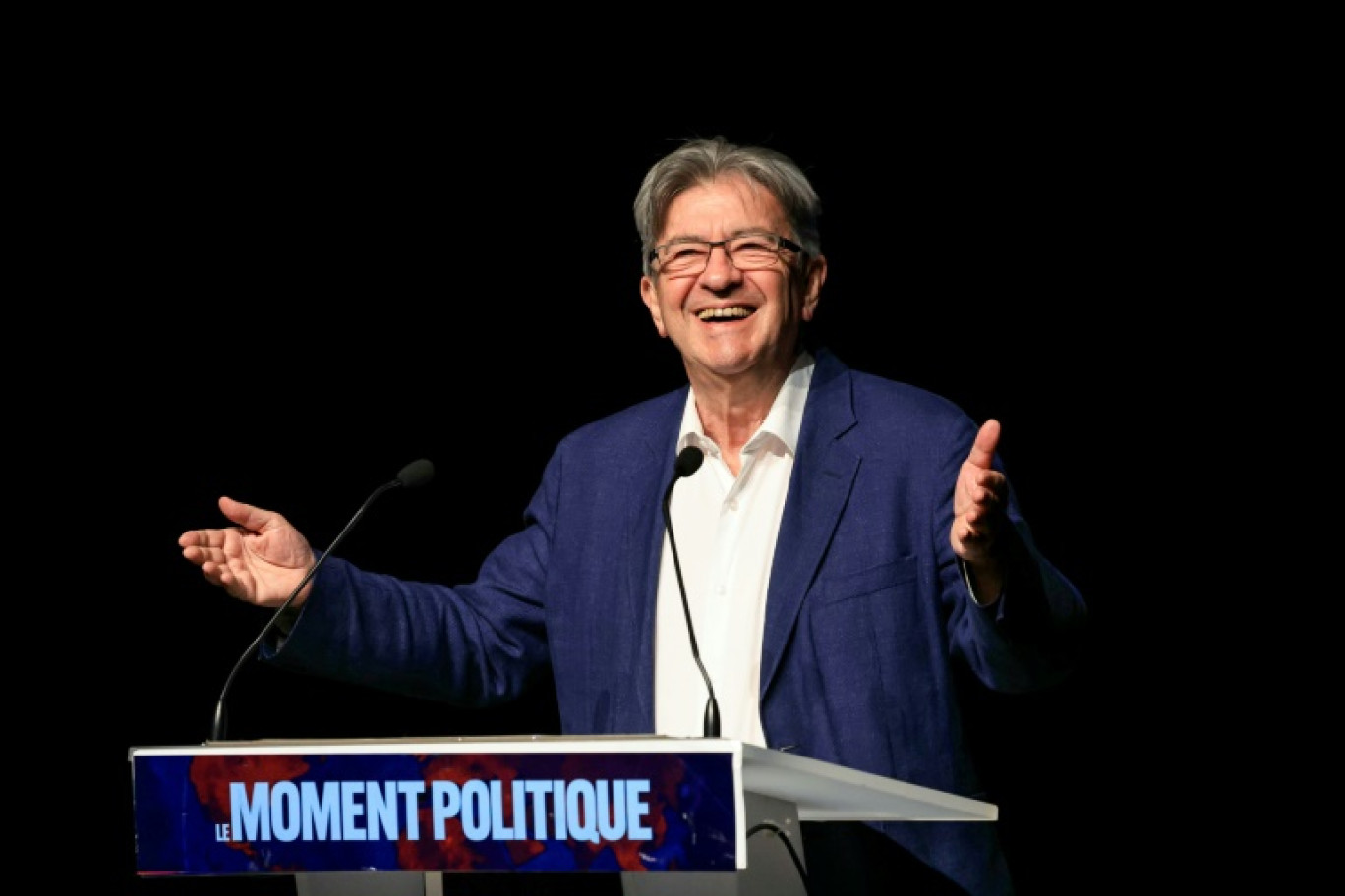 Jean-Luc Mélenchon à l'Université d'été de La France Insoumise (AMFIS), le 24 août 2024 à Chateauneuf-sur-Isère (Drôme) © Emmanuel DUNAND