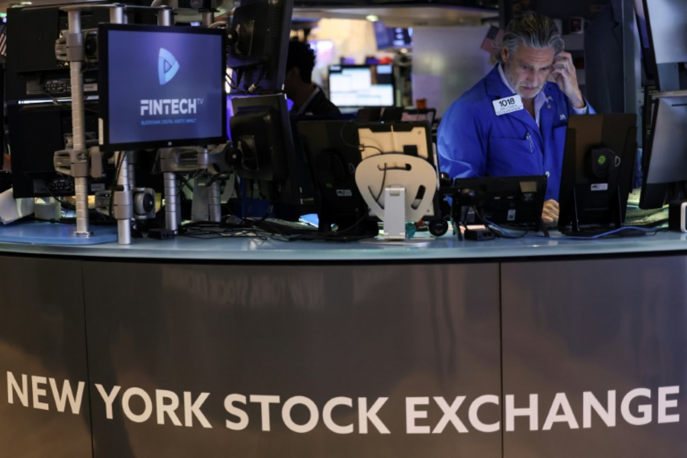 Un opérateur du New York Stock Exchange © CHARLY TRIBALLEAU