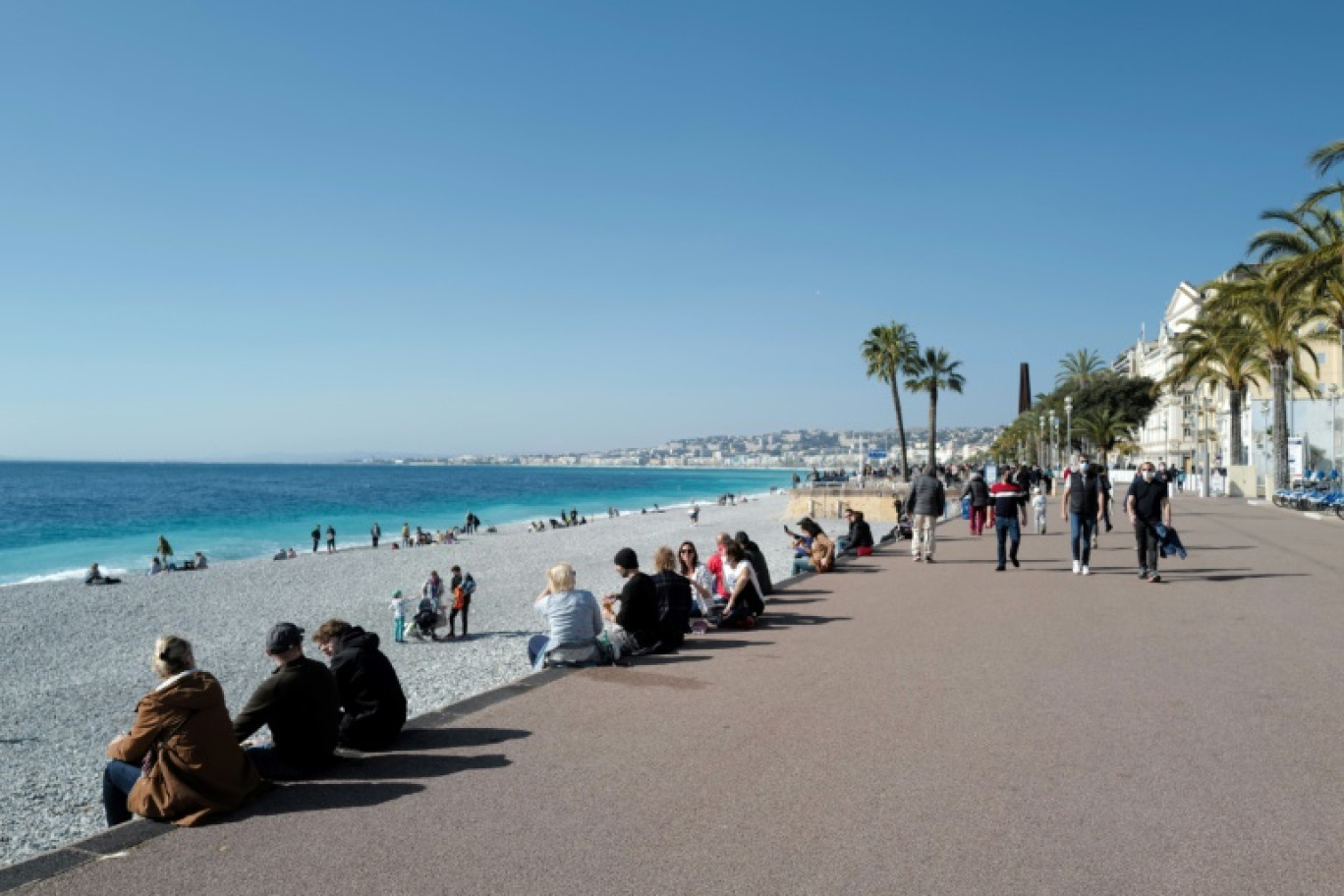 La promenade des Anglais à Nice le 21 février 2021 © Valery HACHE