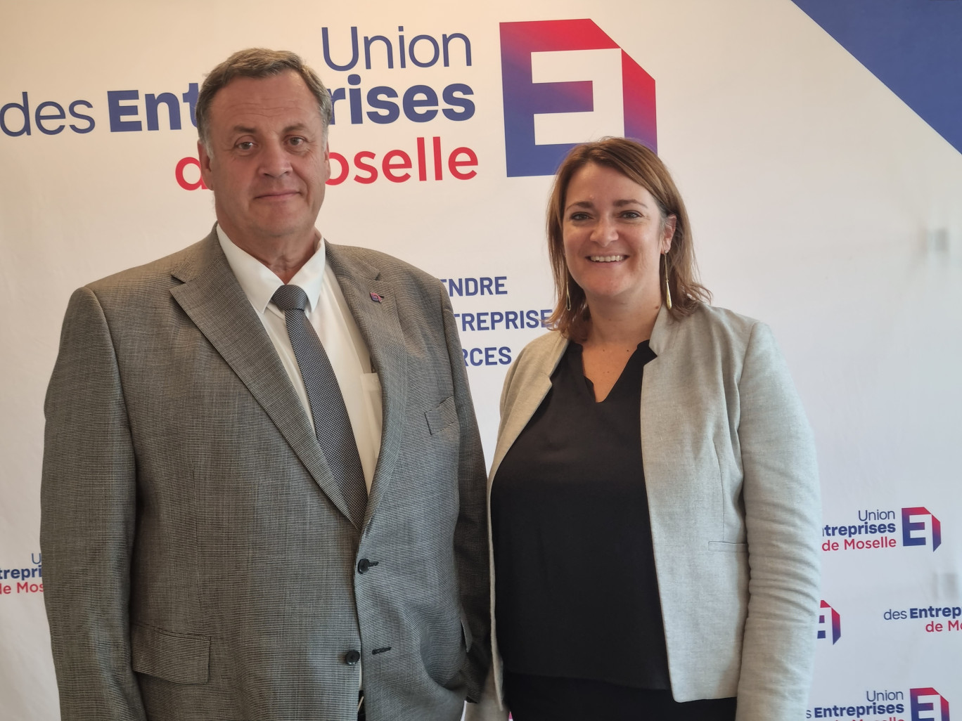 André Bousser, président de l'UE57, et Céline Castro-Carrere, déléguée générale de l'UE57. 