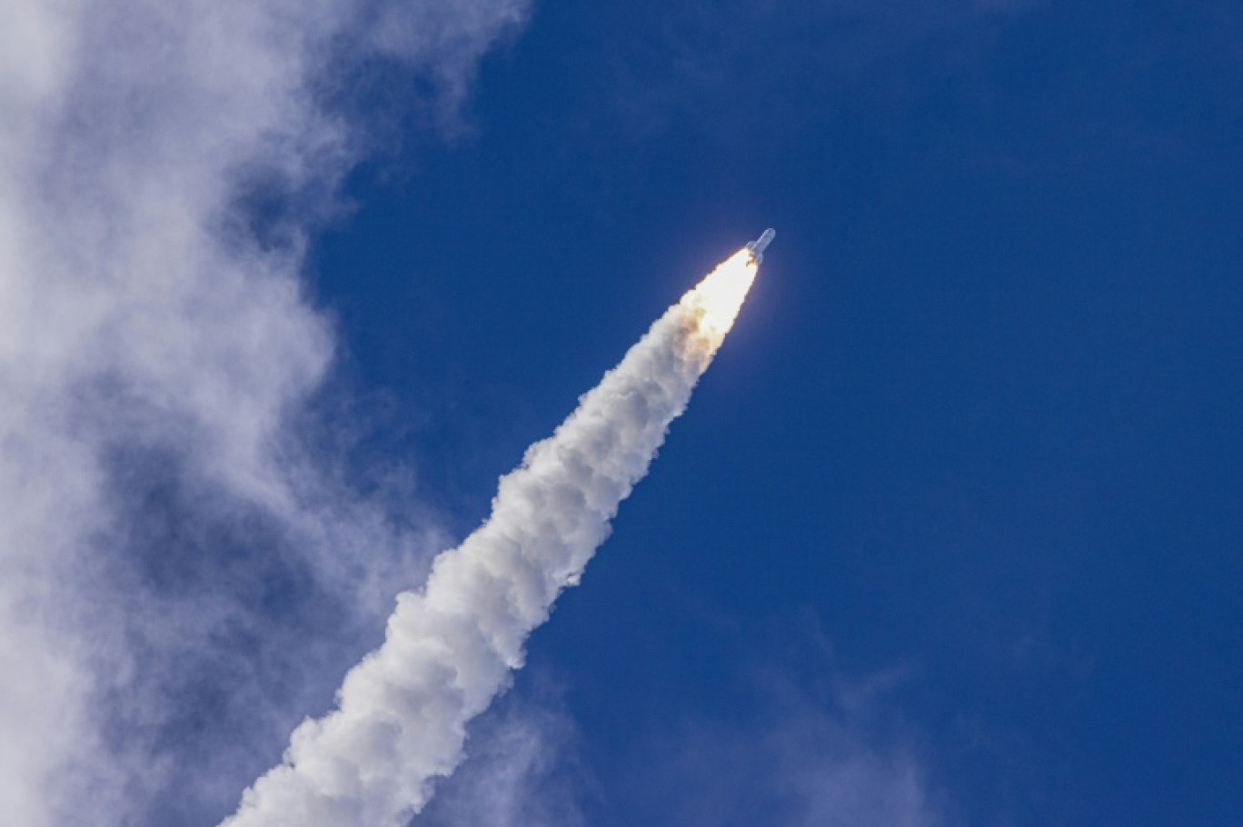 Lancement de la fusée Ariane 6 depuis le port spatial de Kourou, en Guyane française, le 9 juillet 2024 © jody amiet