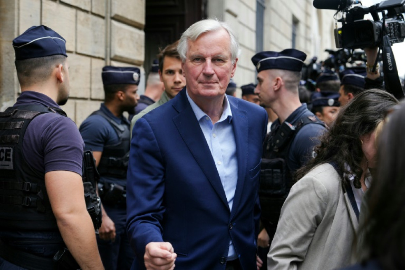 Michel Barnier le 26 juin 2024, après une réunion d'urgence du bureau politique des Républicains à Paris © Dimitar DILKOFF