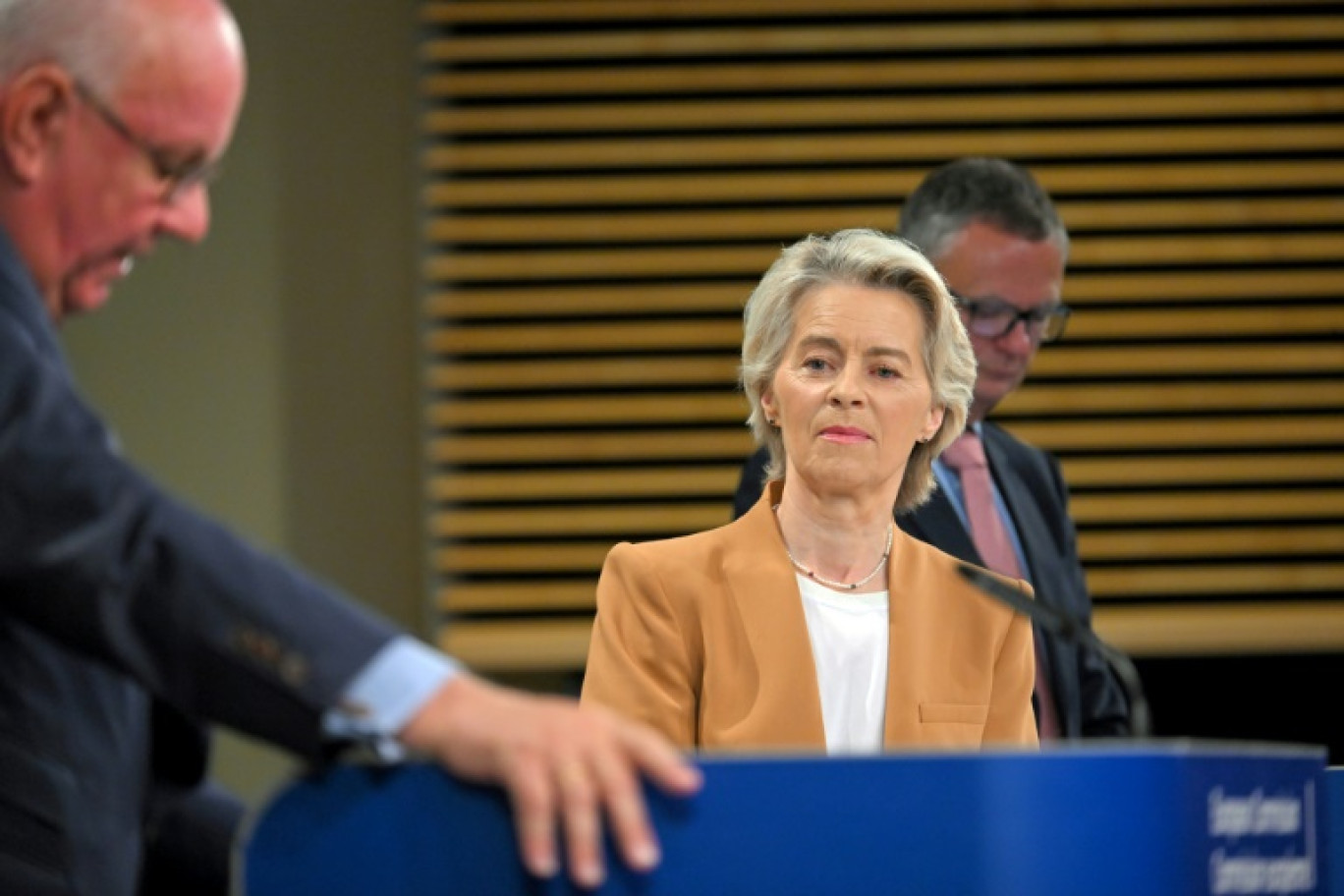 La présidente de la Commission européenne Ursula von der Leyen au Parlement européen à Strasbourg, le 17 septembre 2024 © FREDERICK FLORIN