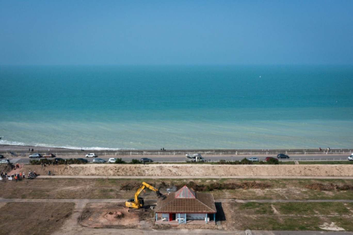 Vue aérienne de la destruction d'un camping municipal à Quiberville-sur-Mer, le 20 septembre 2024 en Seine-Maritime © Lou BENOIST