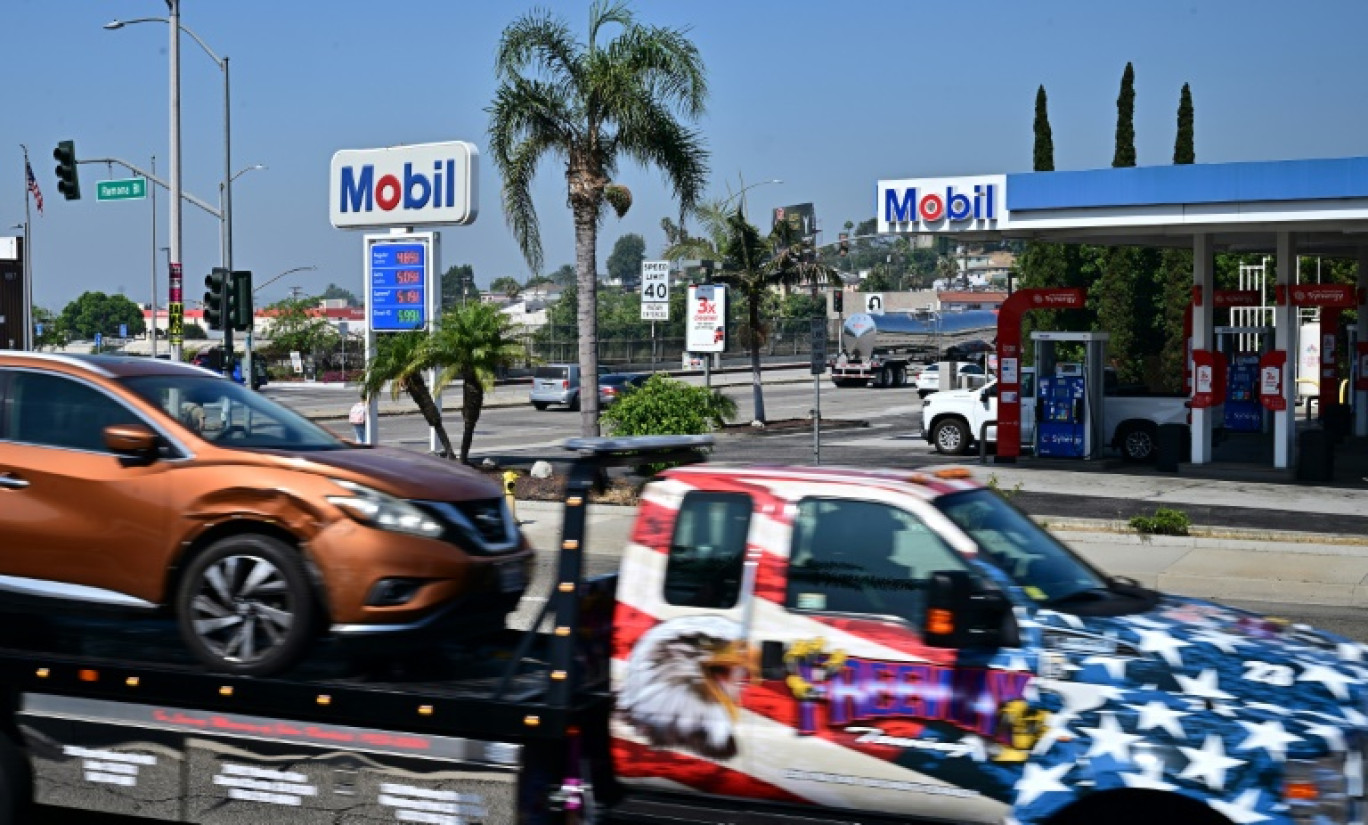 Une station-service ExxonMobil en Californie, le 23 septembre 2024 © Frederic J. BROWN