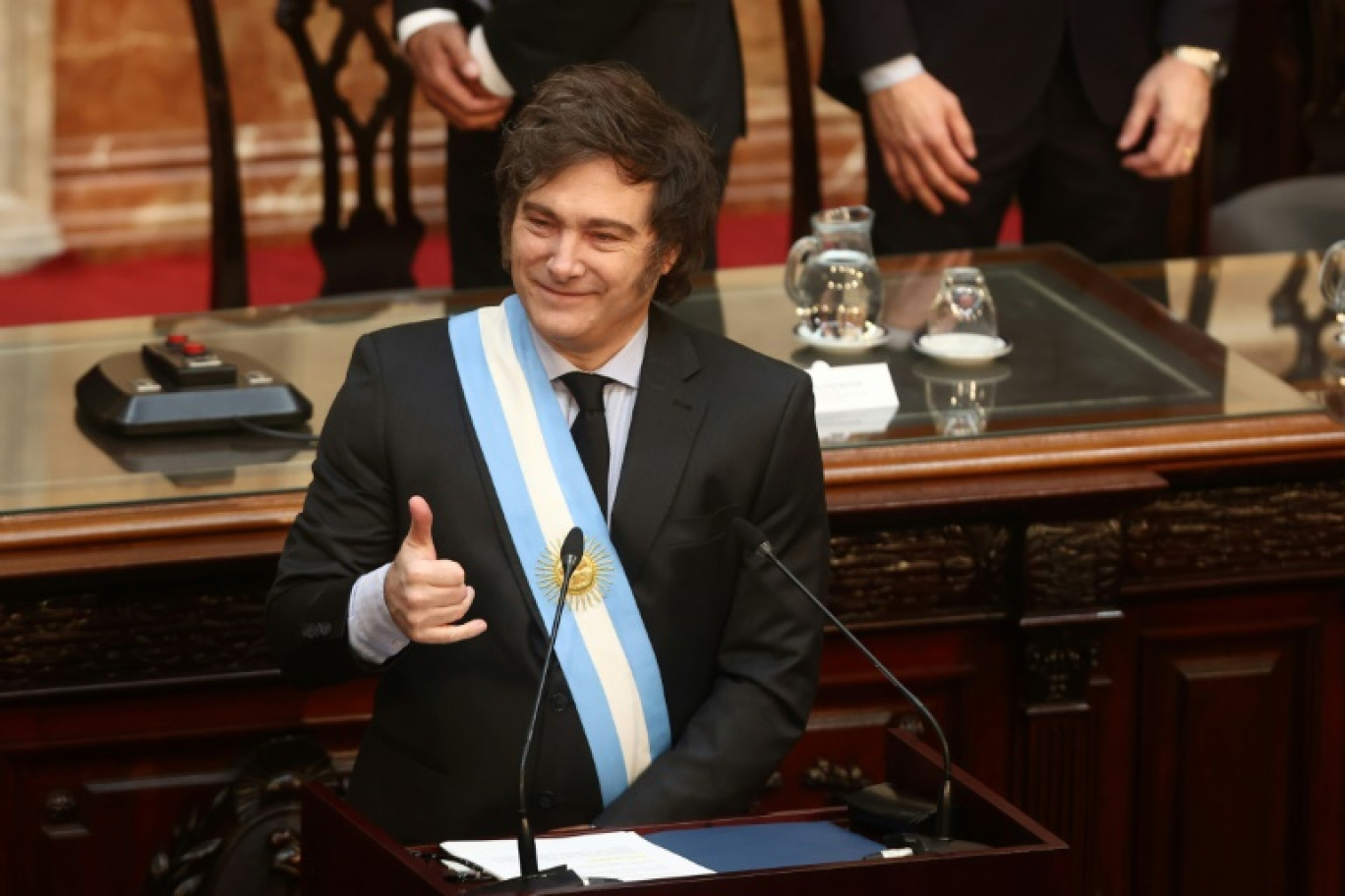 Le président argentin Javier Milei lors de la présentation du projet de budget 2025 au Congrès, le 15 septembre 2024 à Buenos Aires  © ALEJANDRO PAGNI