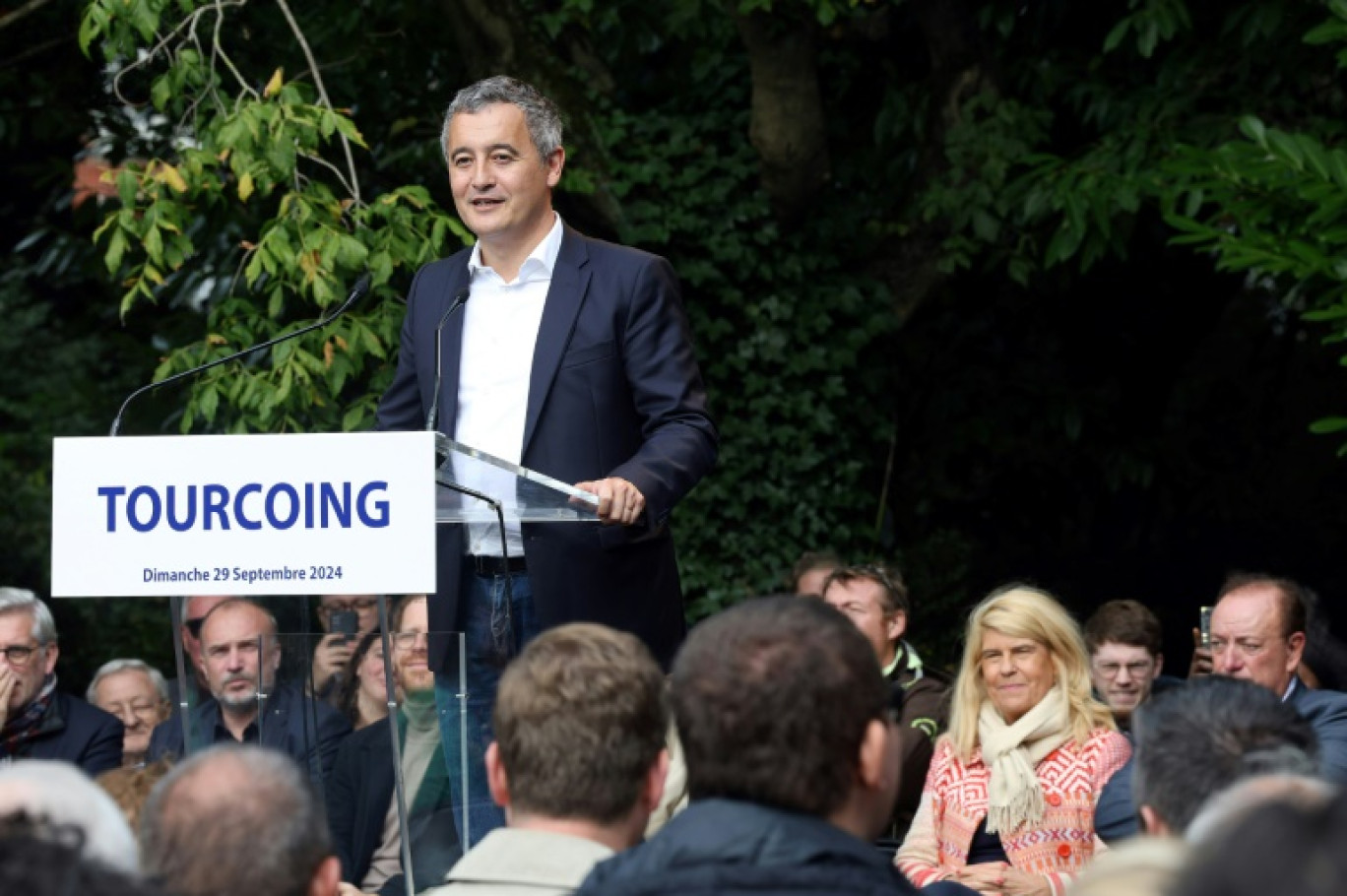 Le député et ancien maire de Tourcoing Gérald Darmanin dans son fief du Nord le 29 septembre 2024 © FRANCK CRUSIAUX