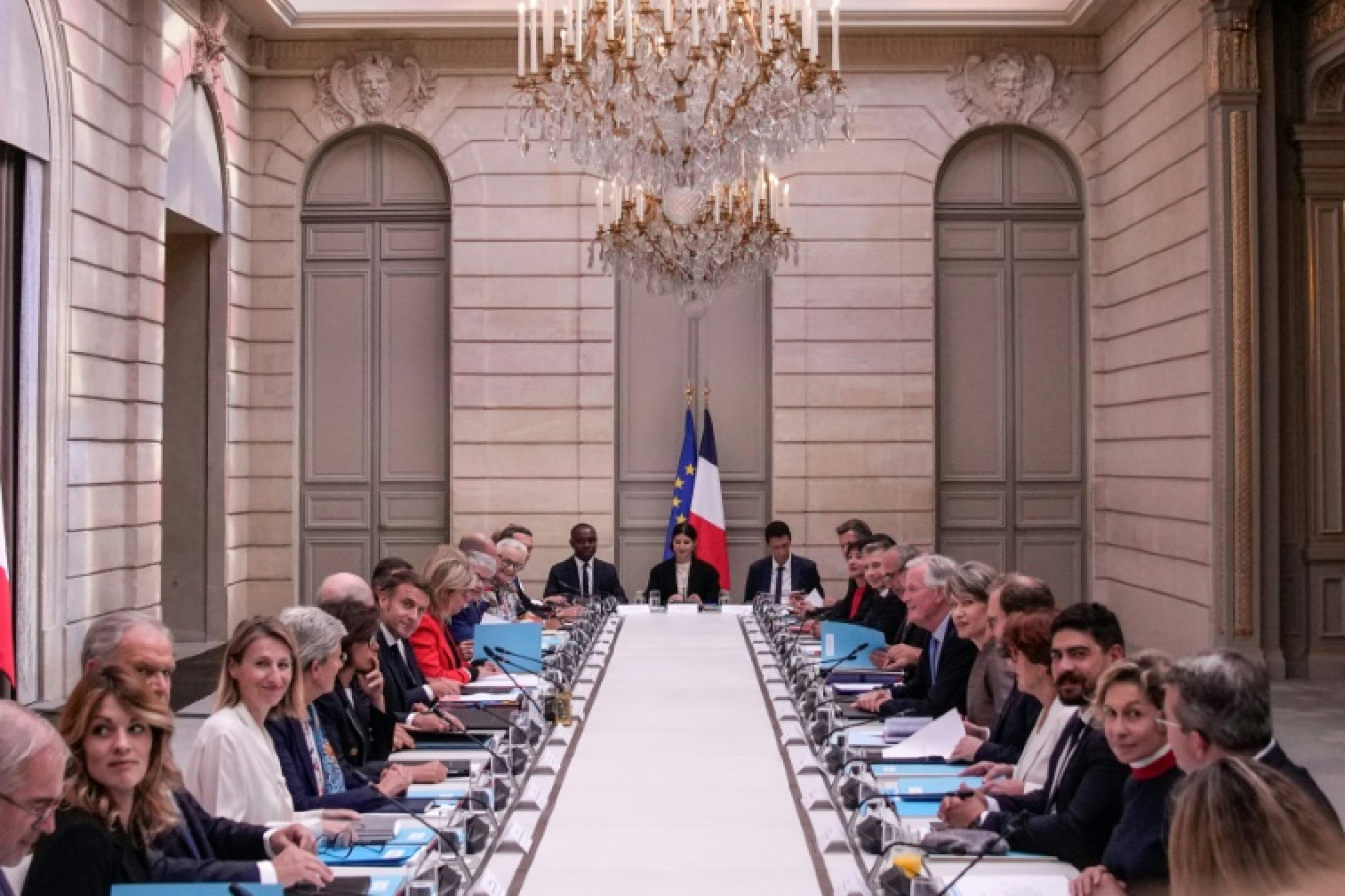 Le conseil des ministres, le 23 septembre 2024 au Palais de l'Elysée, à Paris © Christophe Ena