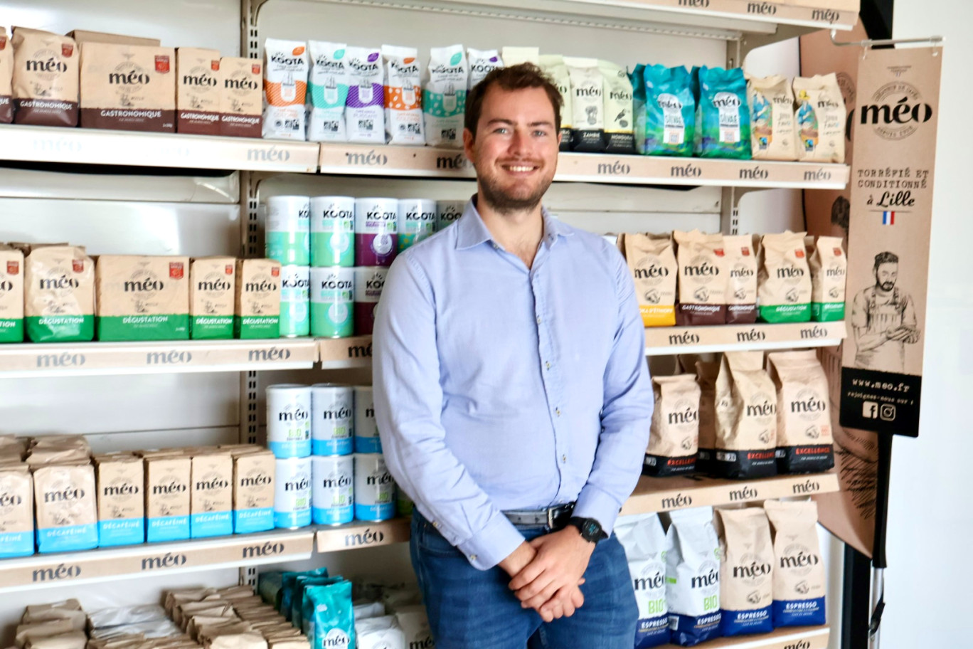 Edgar Meauxsoone représente la troisième génération chez Cafés Méo. © Marine Tesse