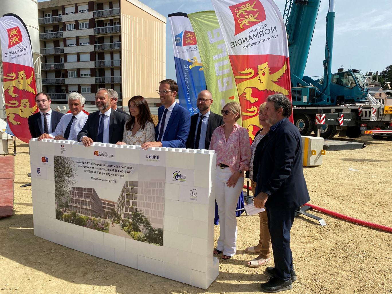 La première pierre a été posée il y a un an. (Photo archives Région Normandie)