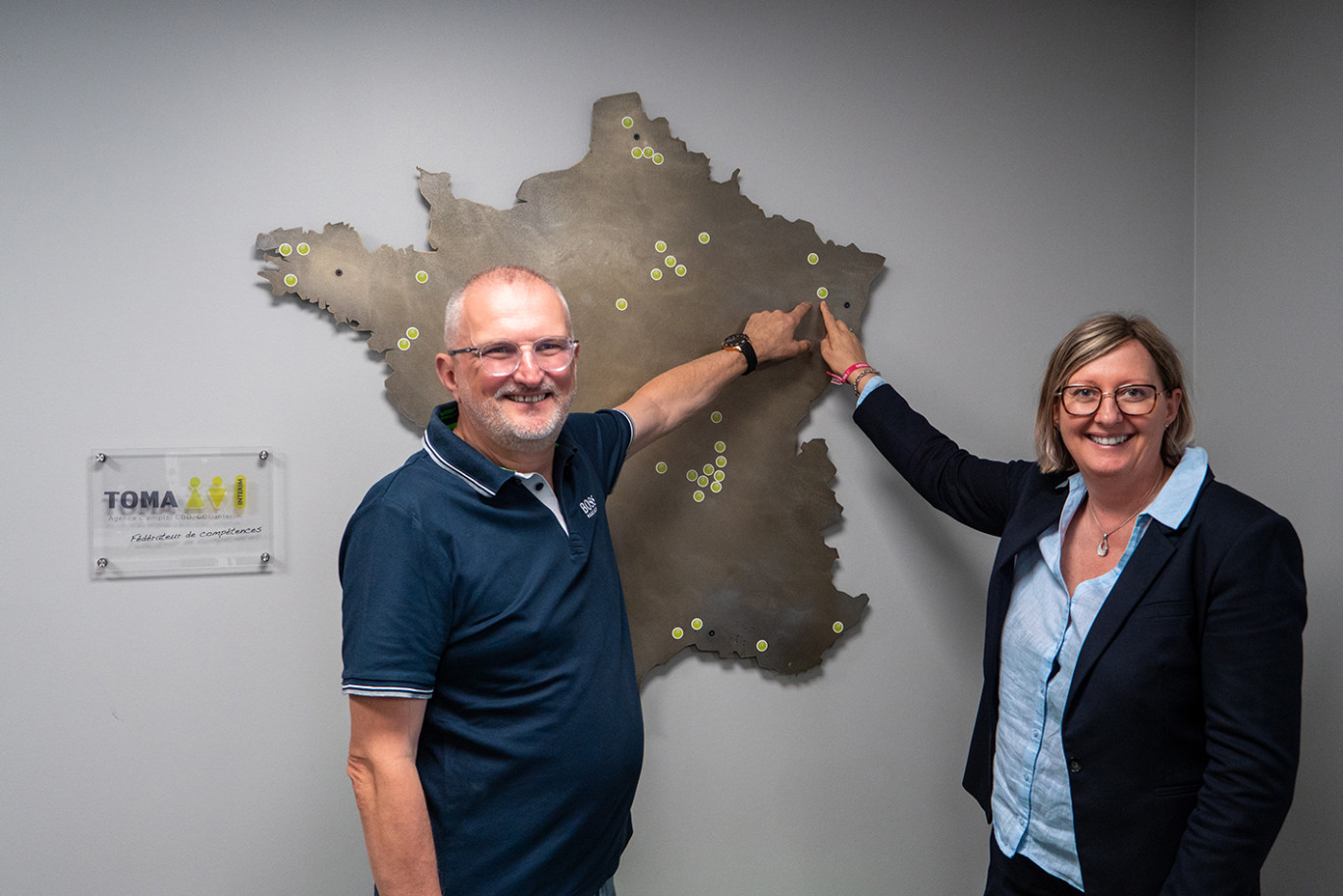 Fabrice et Christelle Weillaert viennent d’ouvrir une nouvelle agence Toma Interim à Nancy, rue des sœurs Macarons