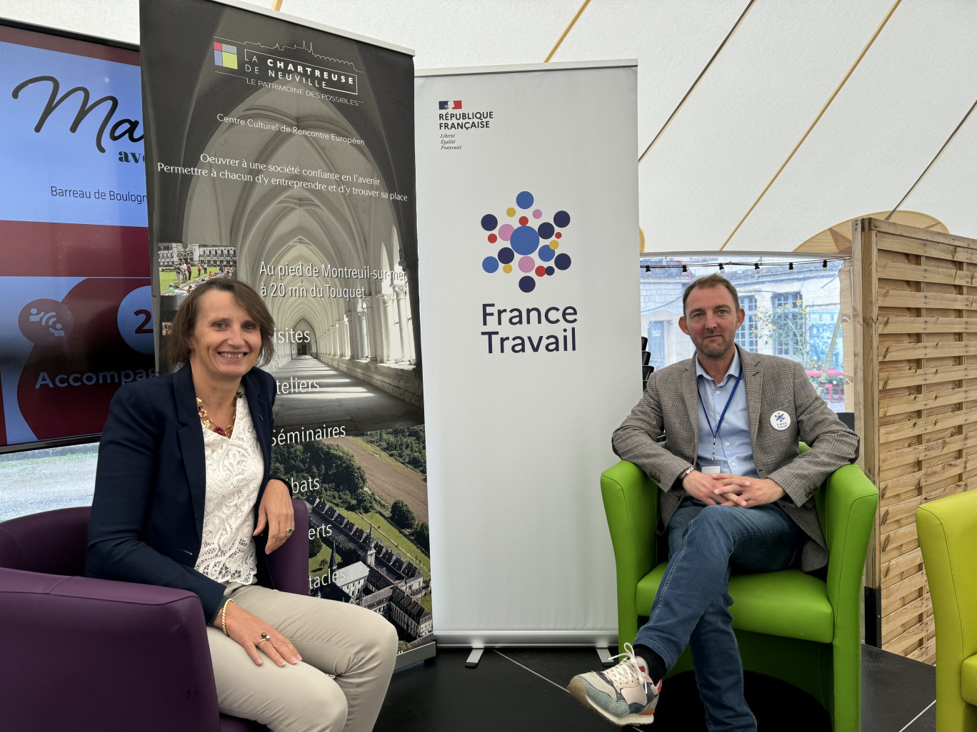 Alexia Noyon, directrice de la Chartreuse de Neuville, et Éric Sailly, chef d’équipe chez France Travail, font partie des chevilles ouvrières de cet événement pas comme les autres. © D. Boulogne