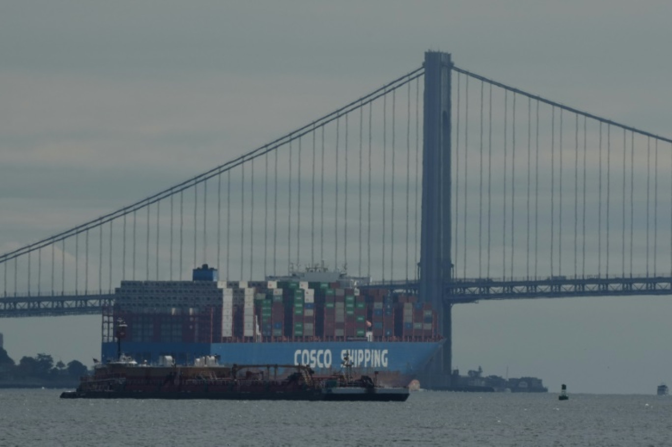 Des dockers grévistes à Elizabeth (New Jersey), le 1er octobre 2024 © SPENCER PLATT