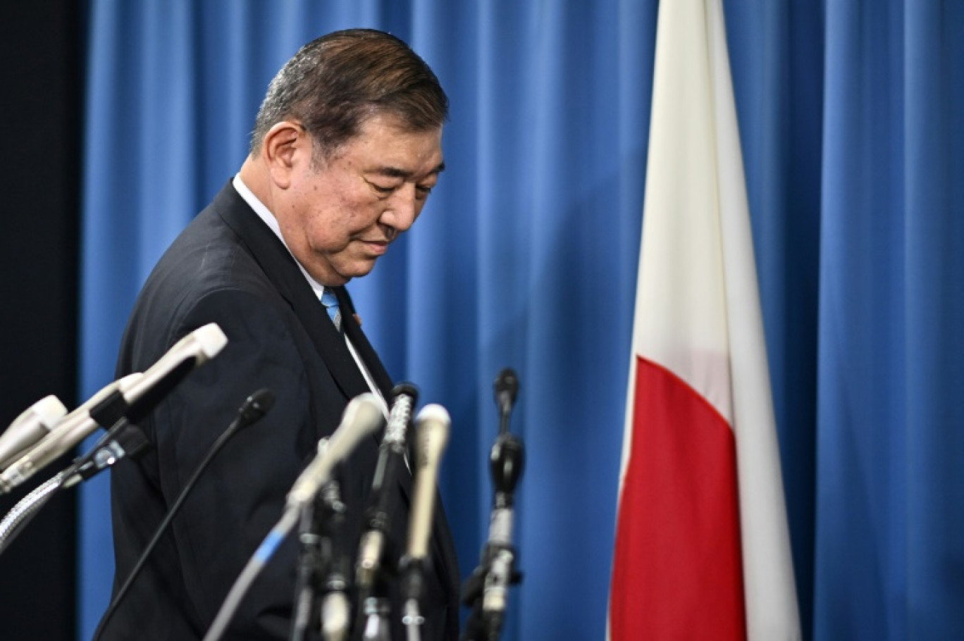 Shigeru Ishiba, nouveau Premier ministre du Japon, lors d'une conférence de presse le 30 septembre 2024 à Tokyo © Philip FONG