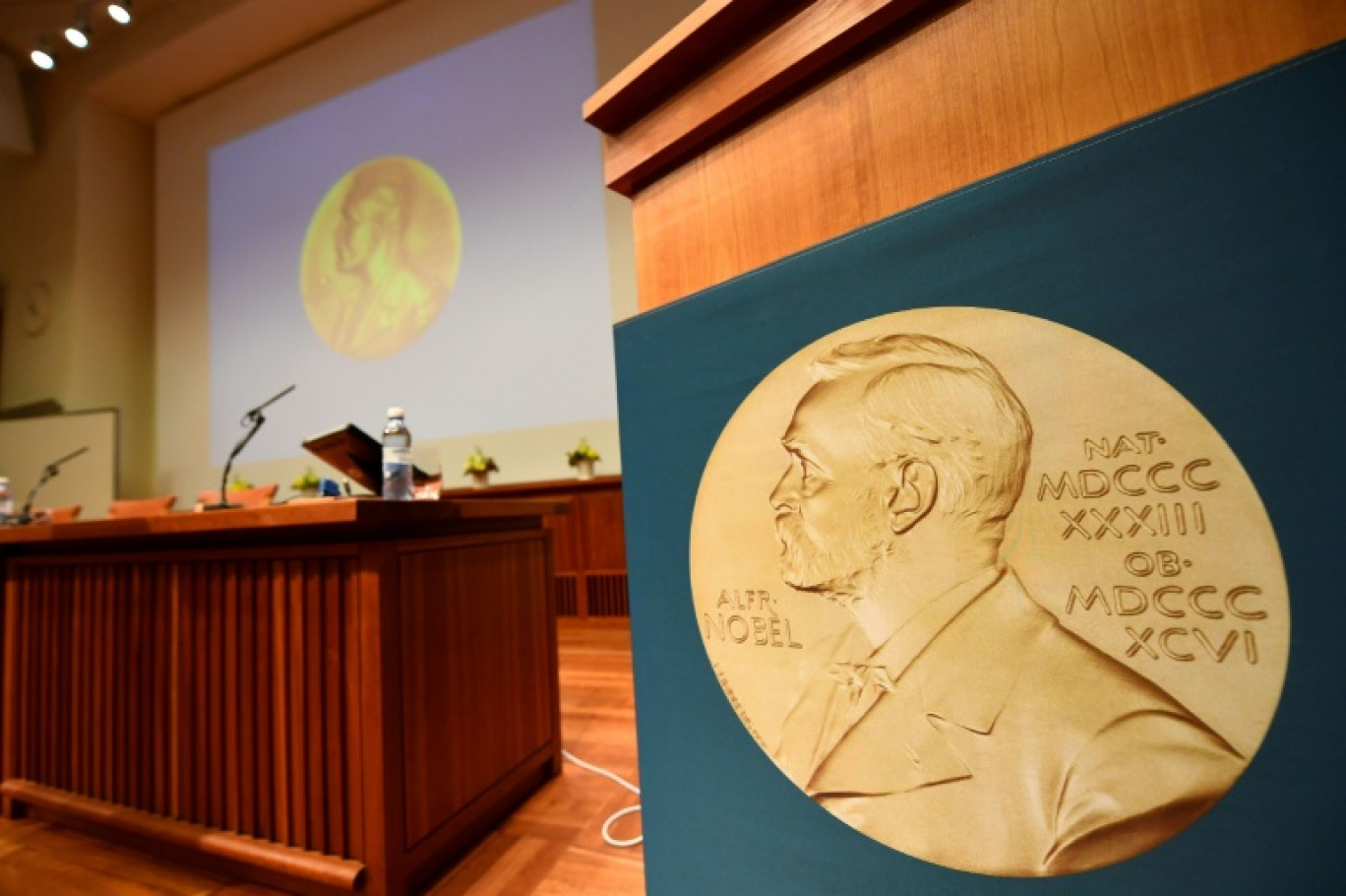 Une médaille du prix Nobel, le 2 octobre 2017 avant l'annonce du gagnant du prix de médecine à Stockholm © Jonathan NACKSTRAND